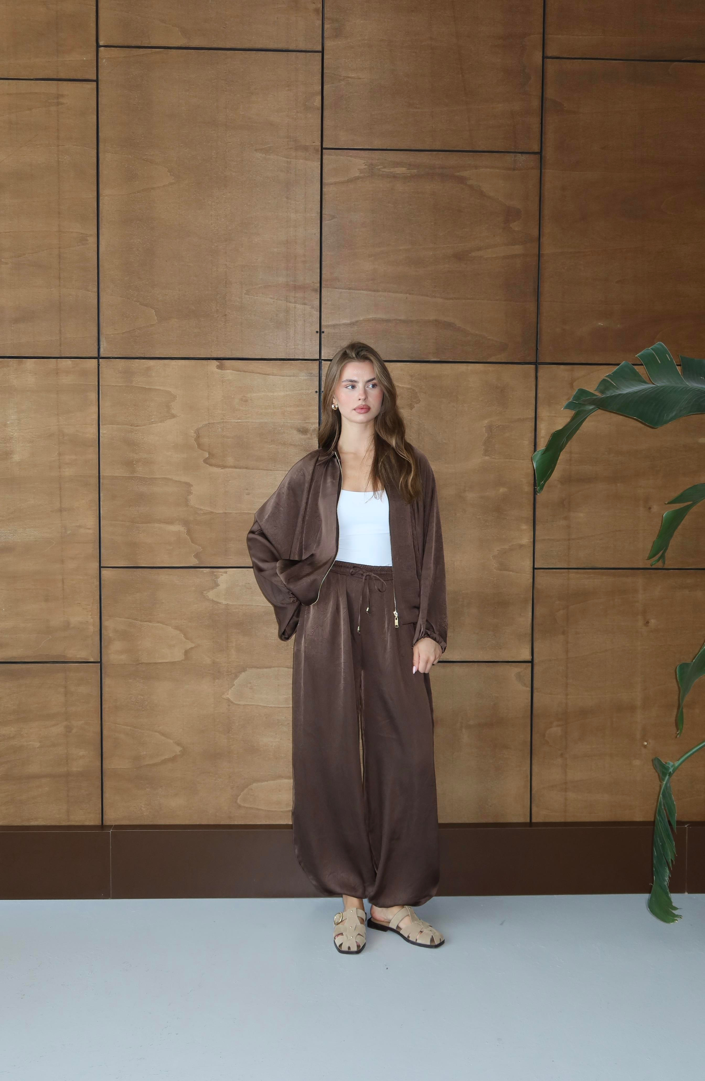 Bomber Saten Pantolon