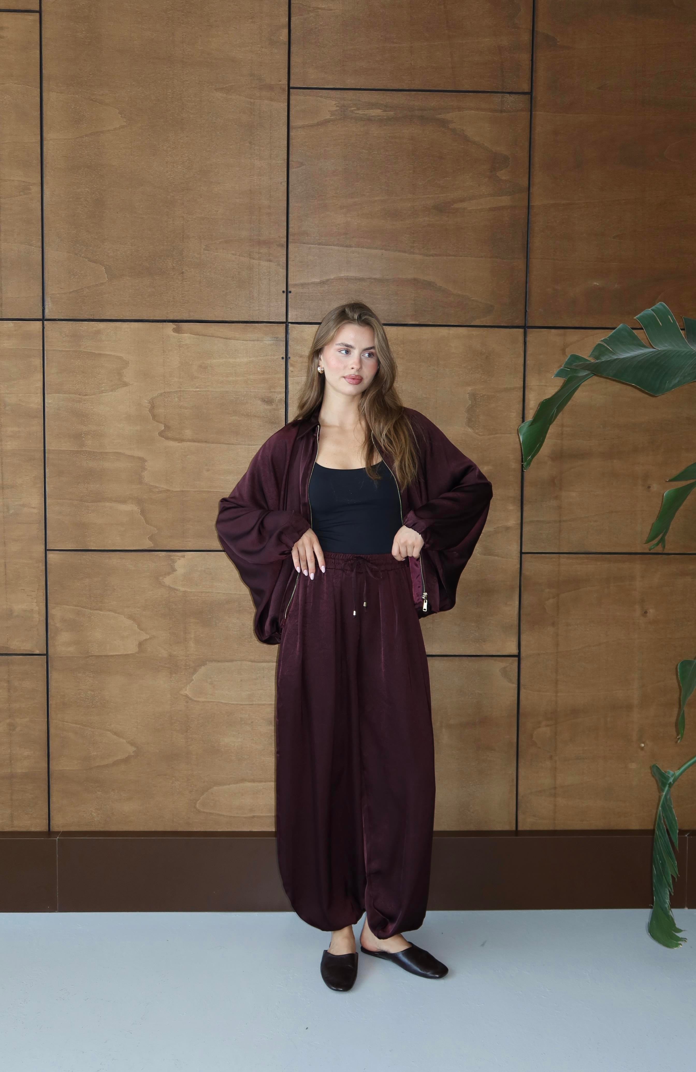 Bomber Saten Pantolon