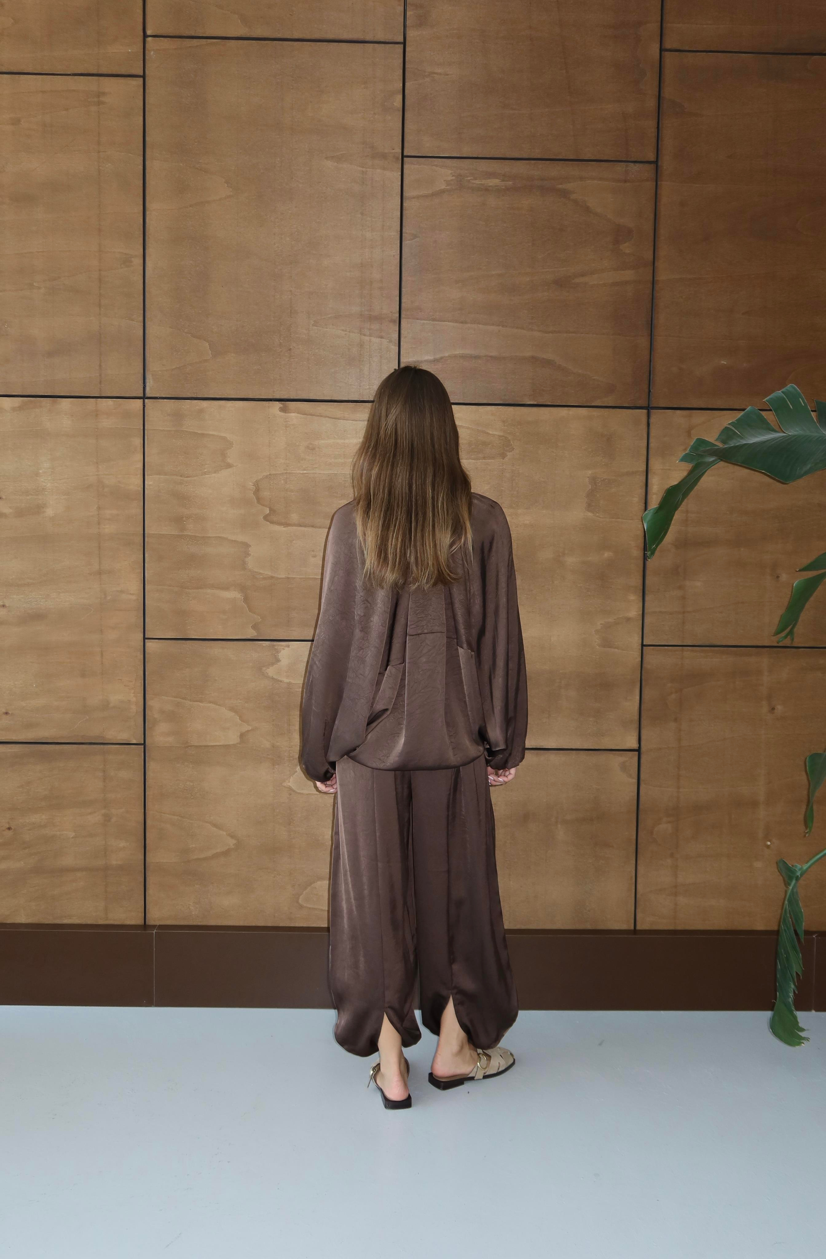 Bomber Saten Pantolon