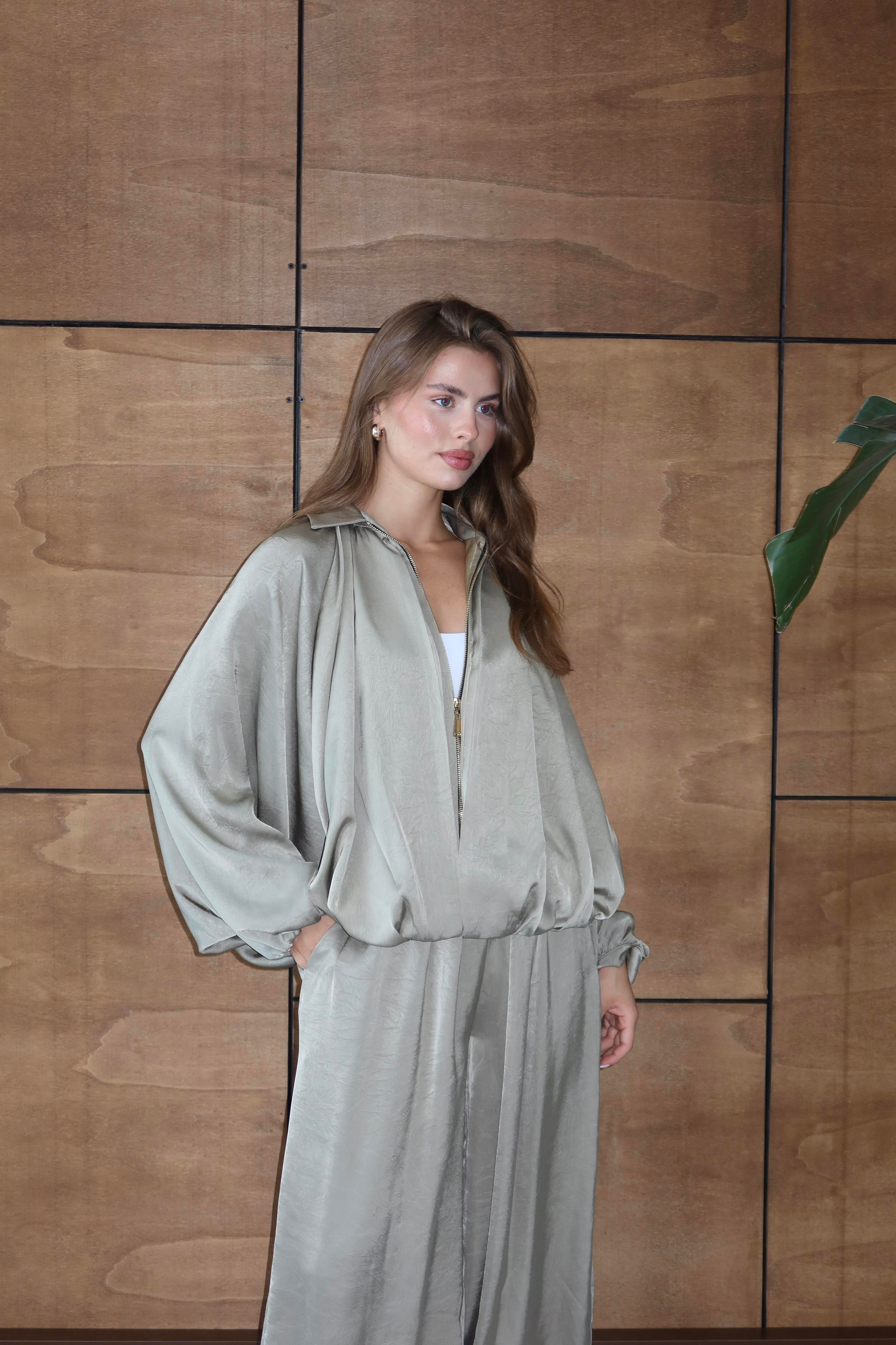 Bomber Saten Pantolon