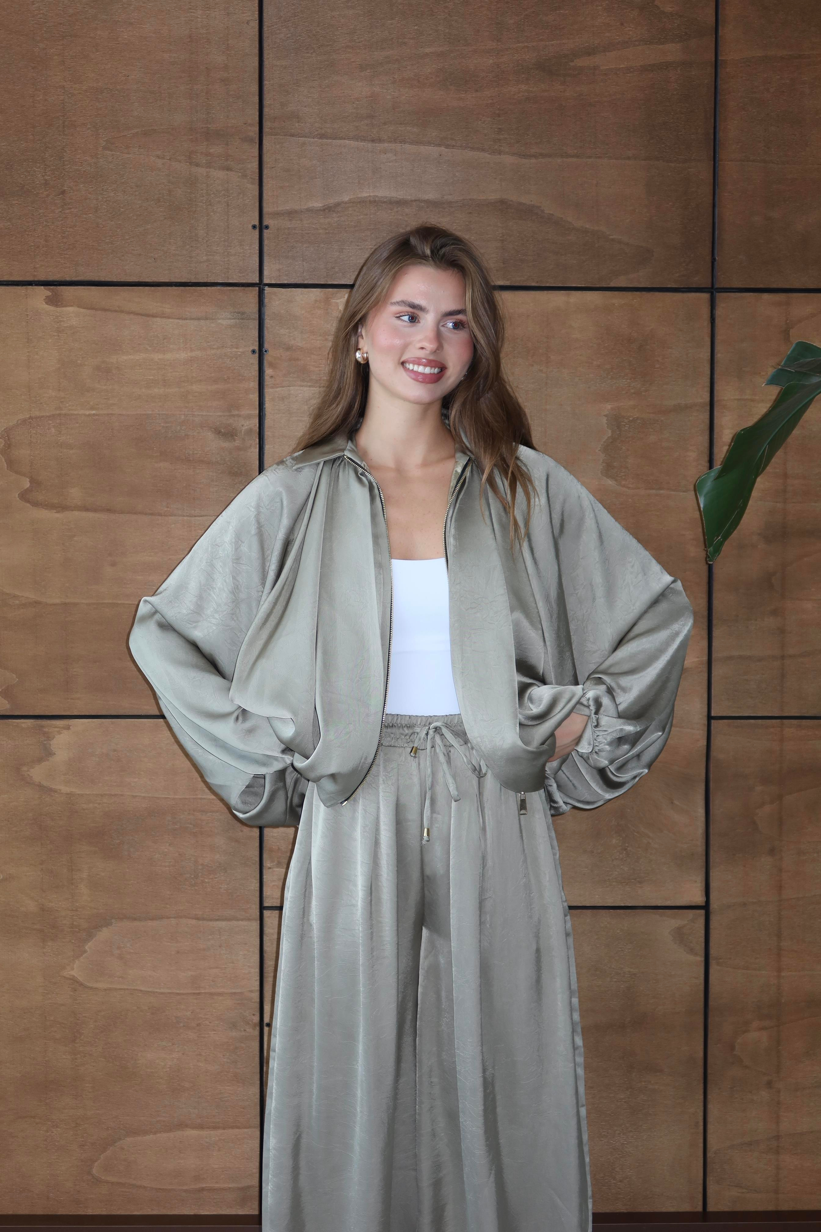 Bomber Saten Pantolon