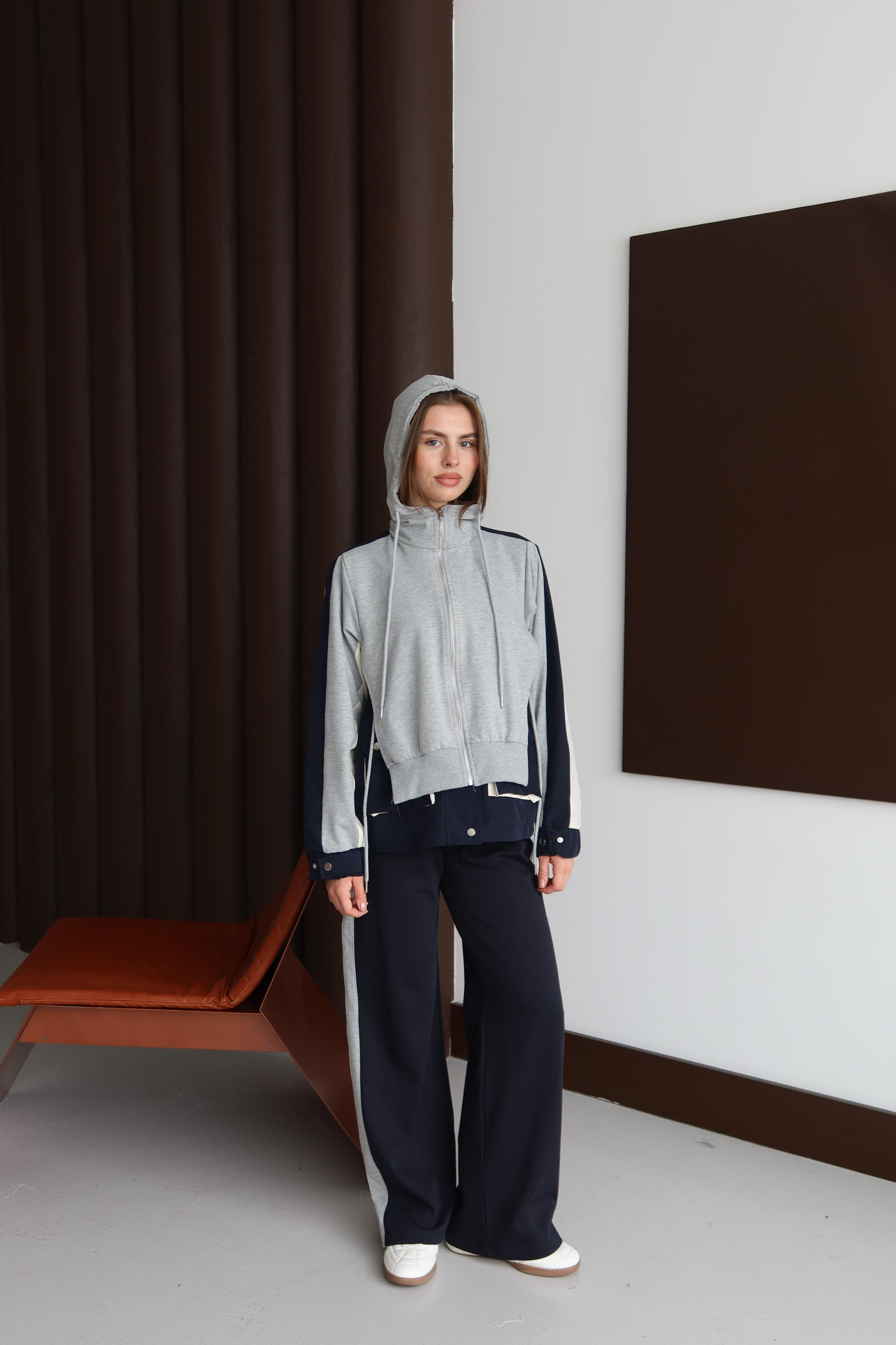 Casual Fit Şeritli Eşofman Takımı