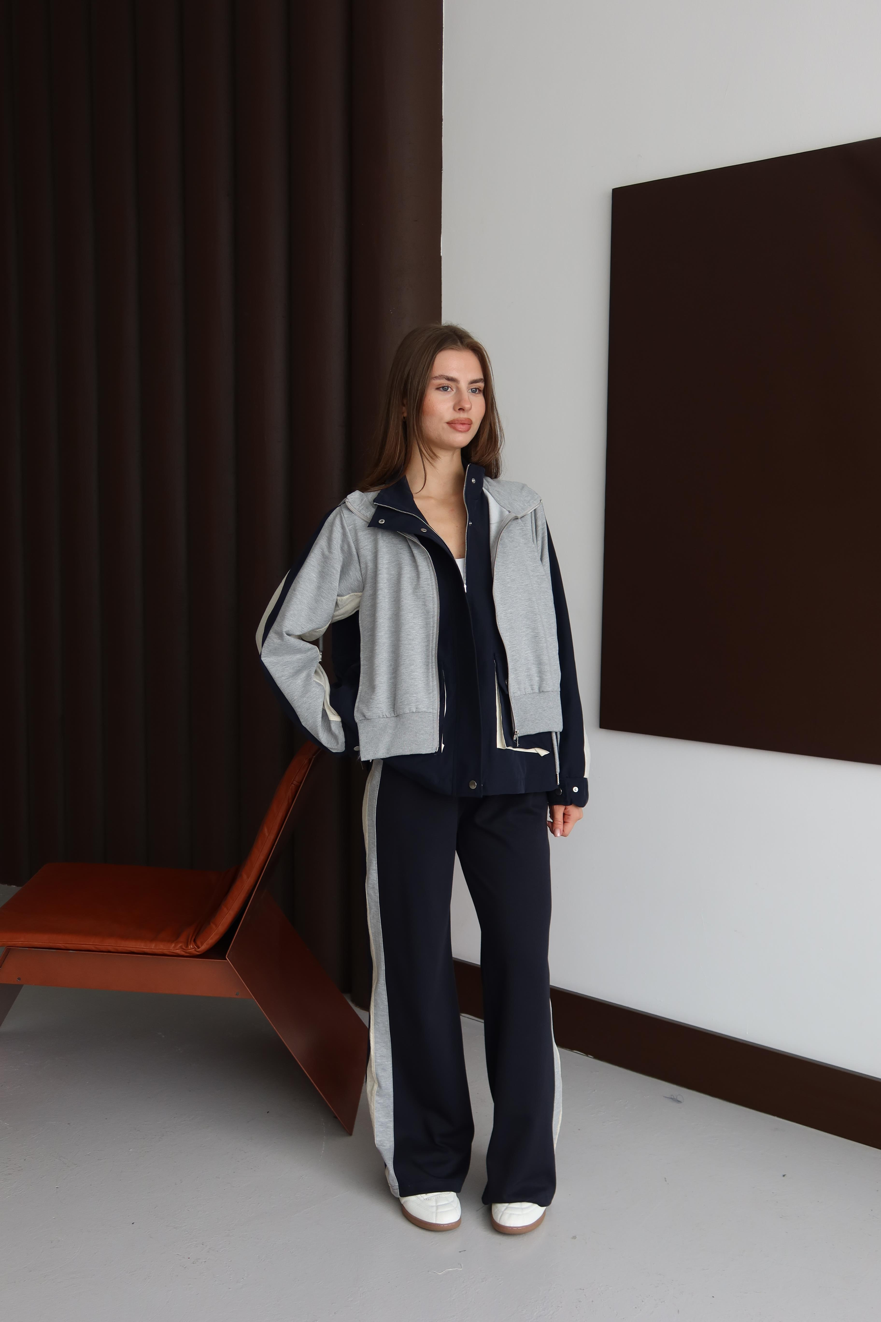 Casual Fit Şeritli Eşofman Takımı