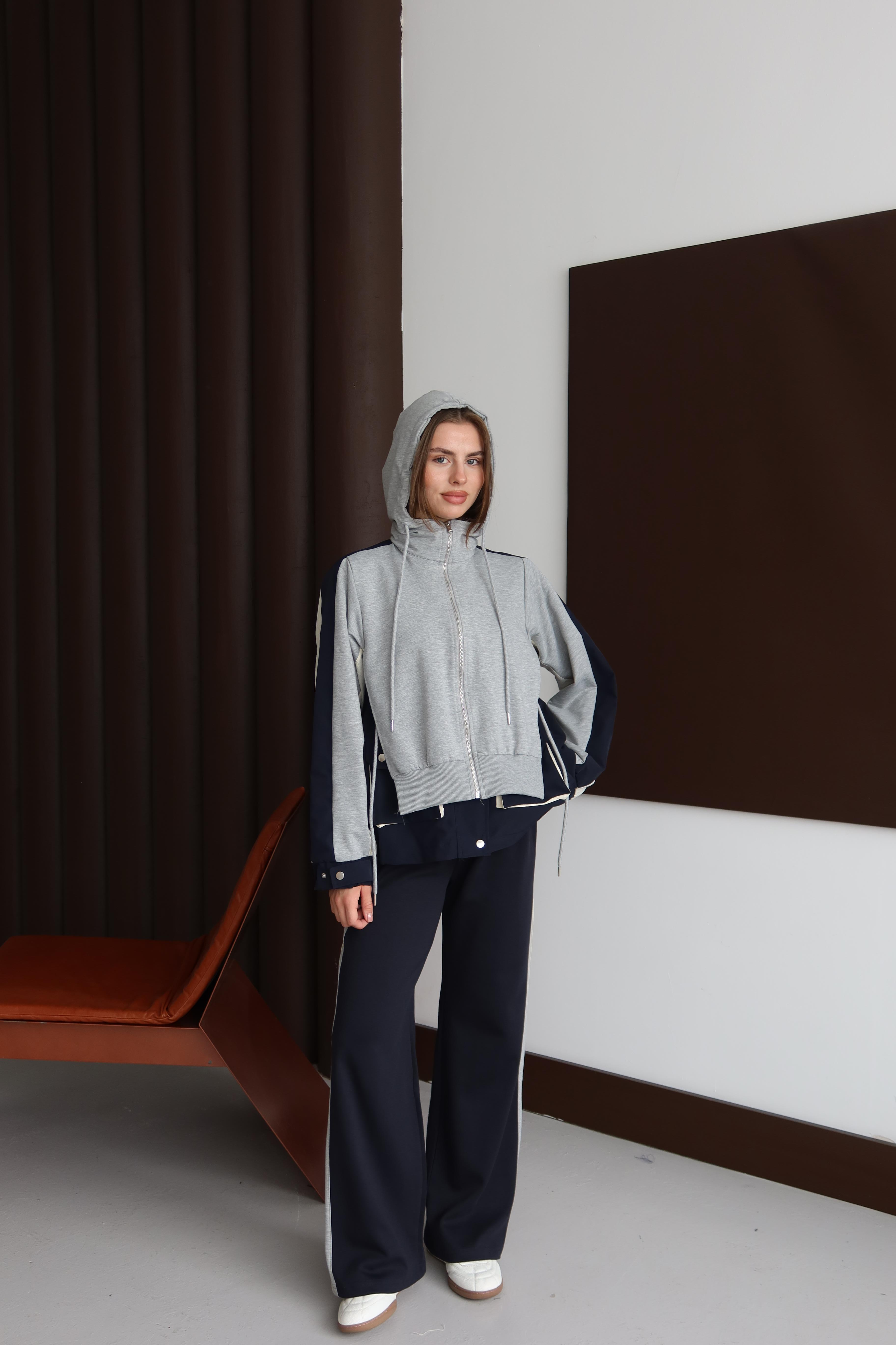 Casual Fit Şeritli Eşofman Takımı