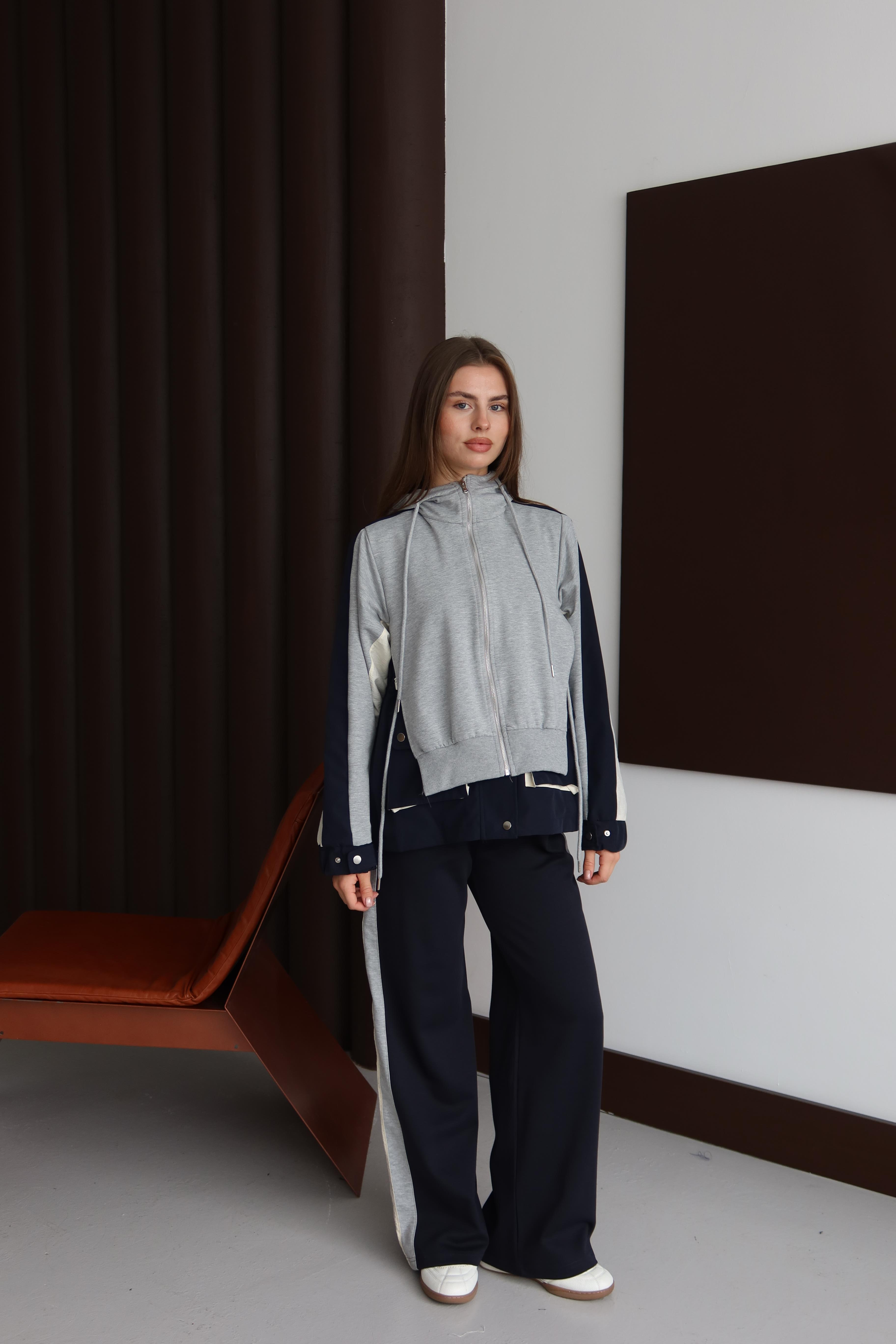 Casual Fit Şeritli Eşofman Takımı