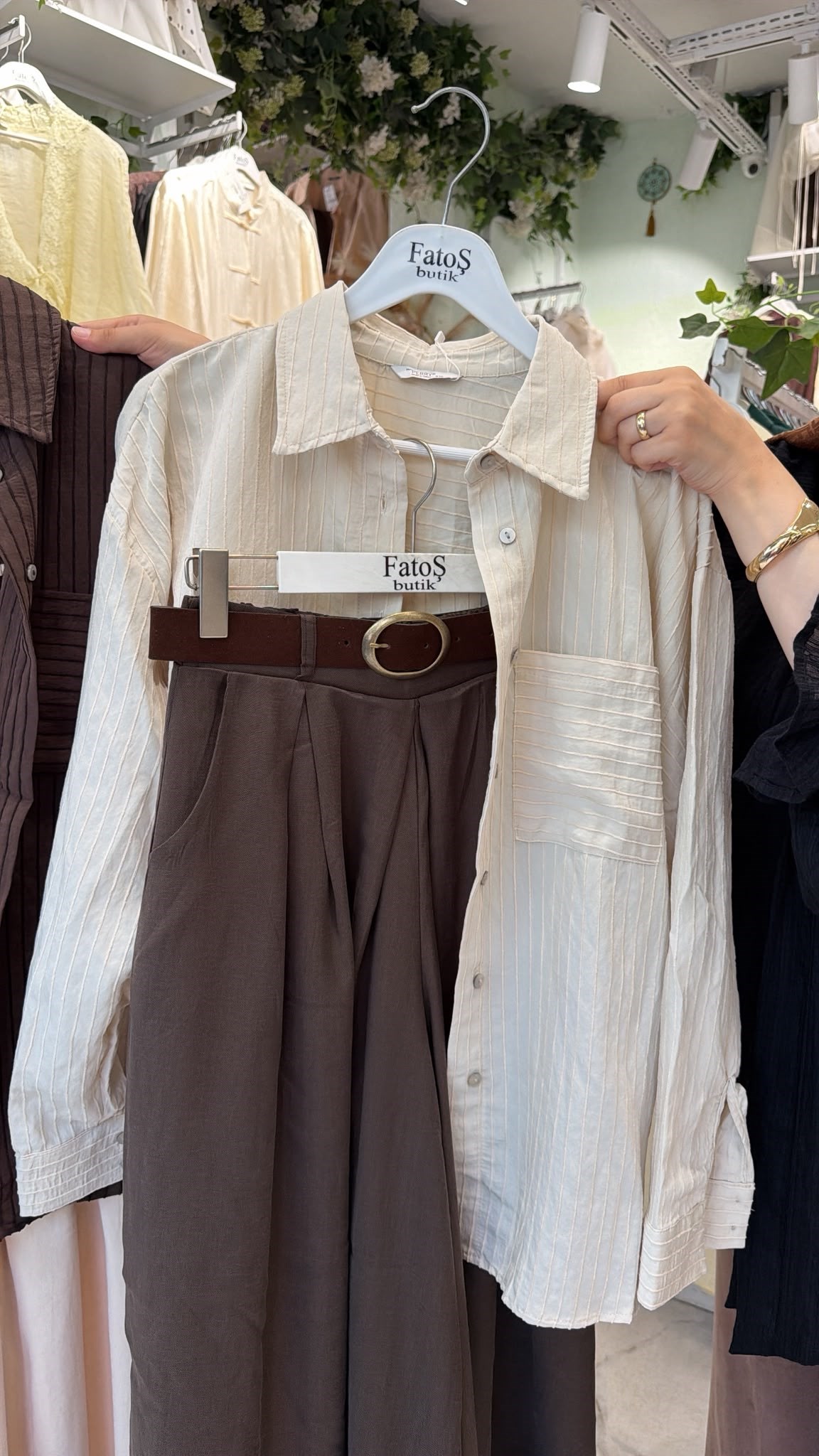 Çizgi Model Oversize Gömlek