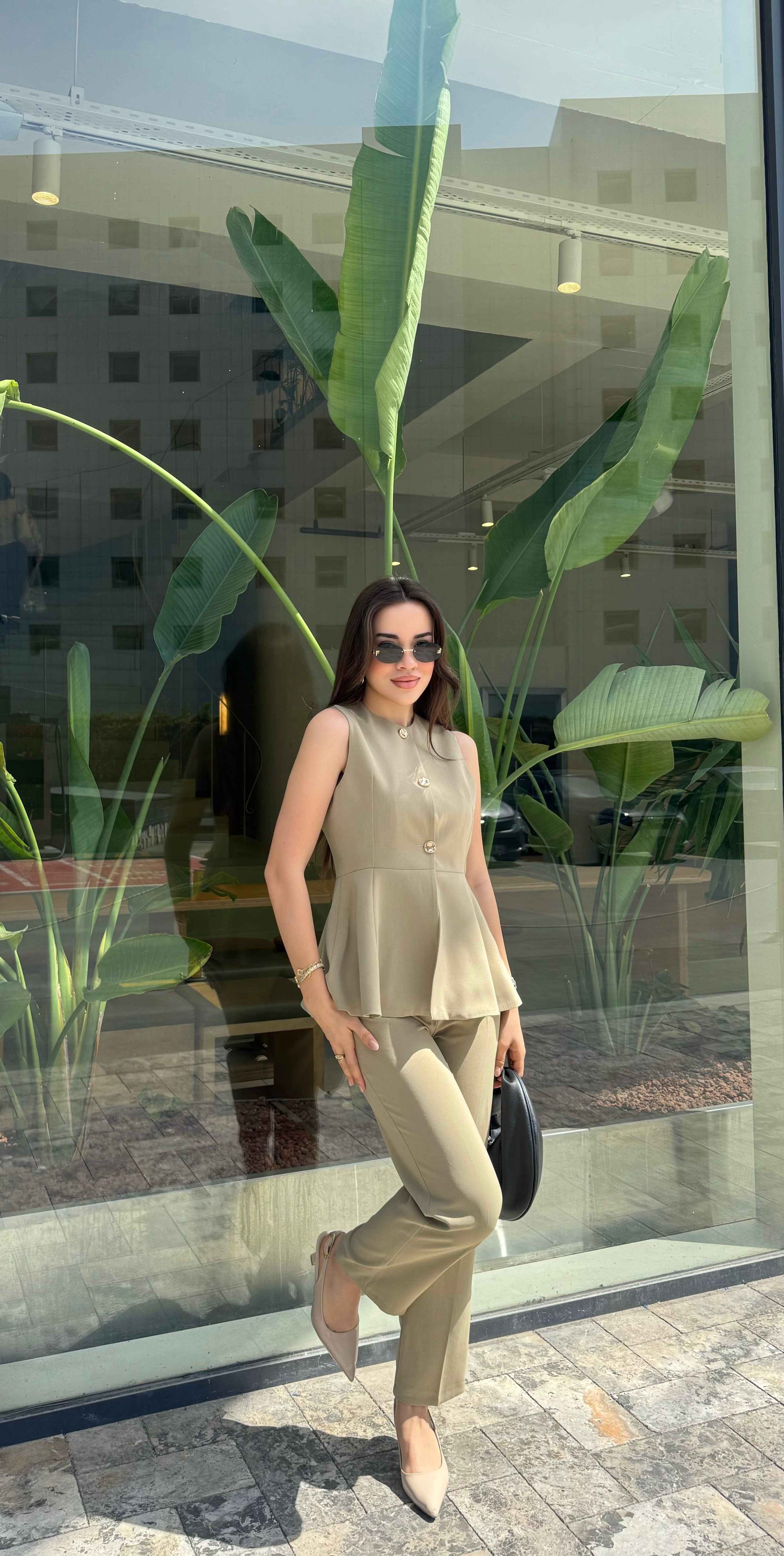 Düğme Detay Yelek Pantolon Takım