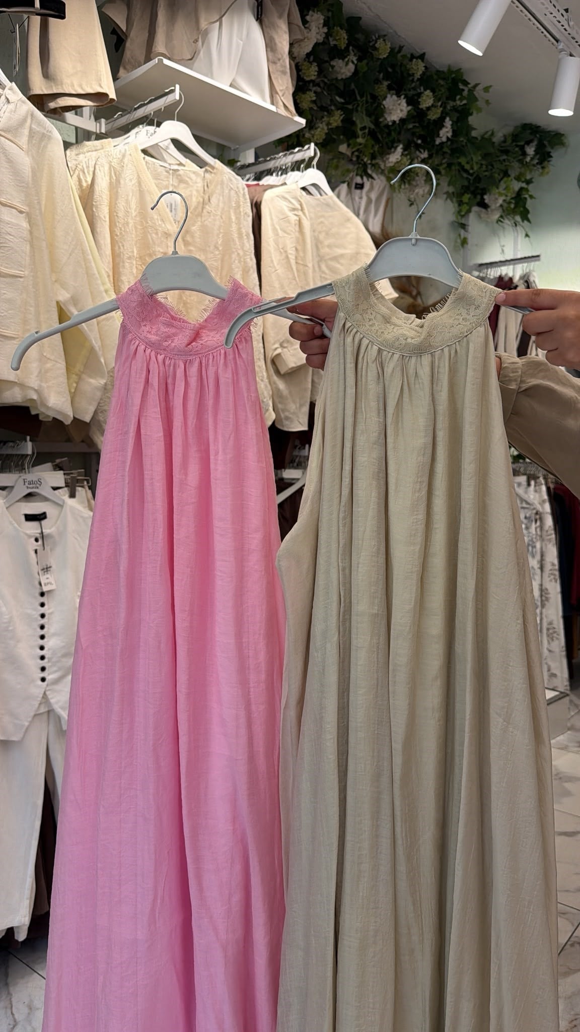 Halter Yaka Oversize Maxi Elbise