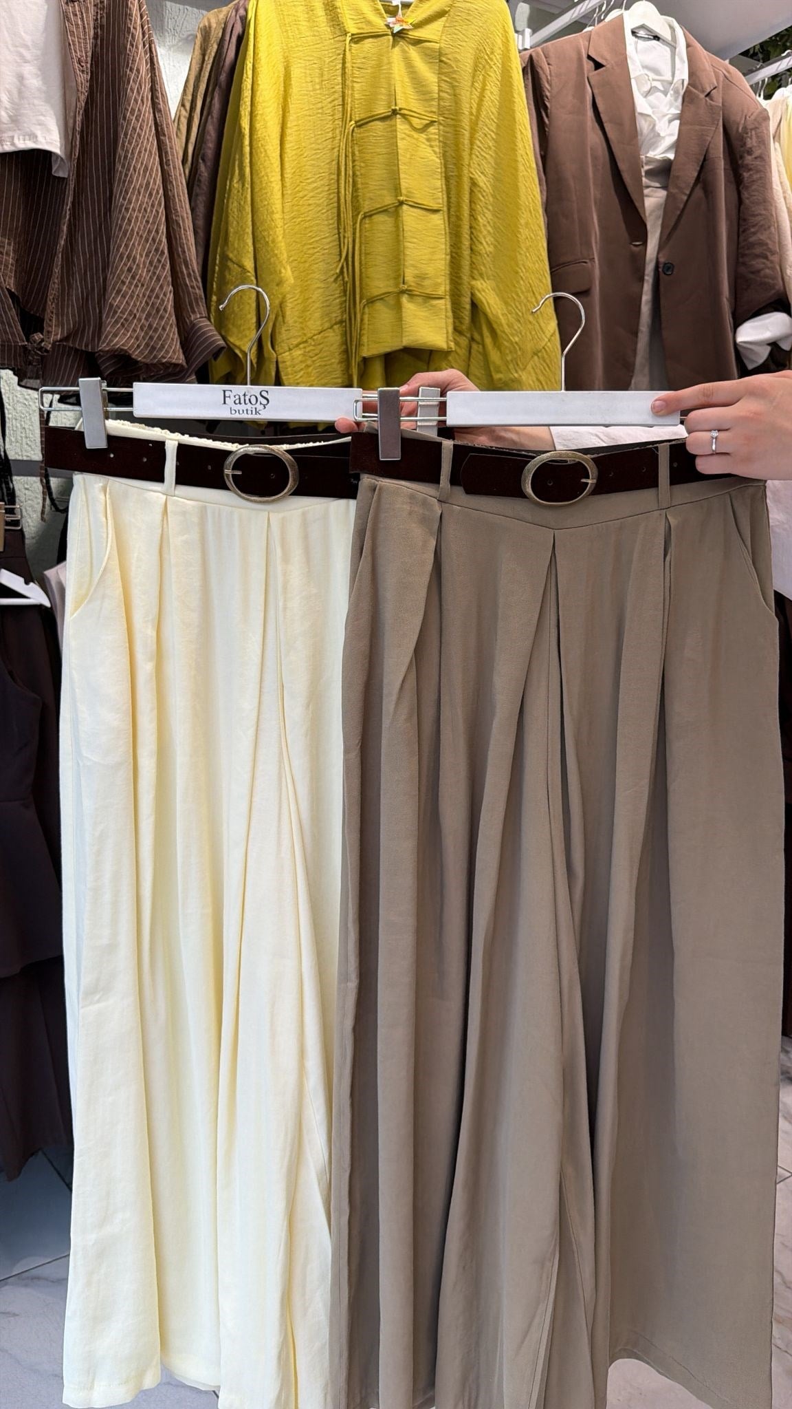 Kemerli Tensel Pantolon