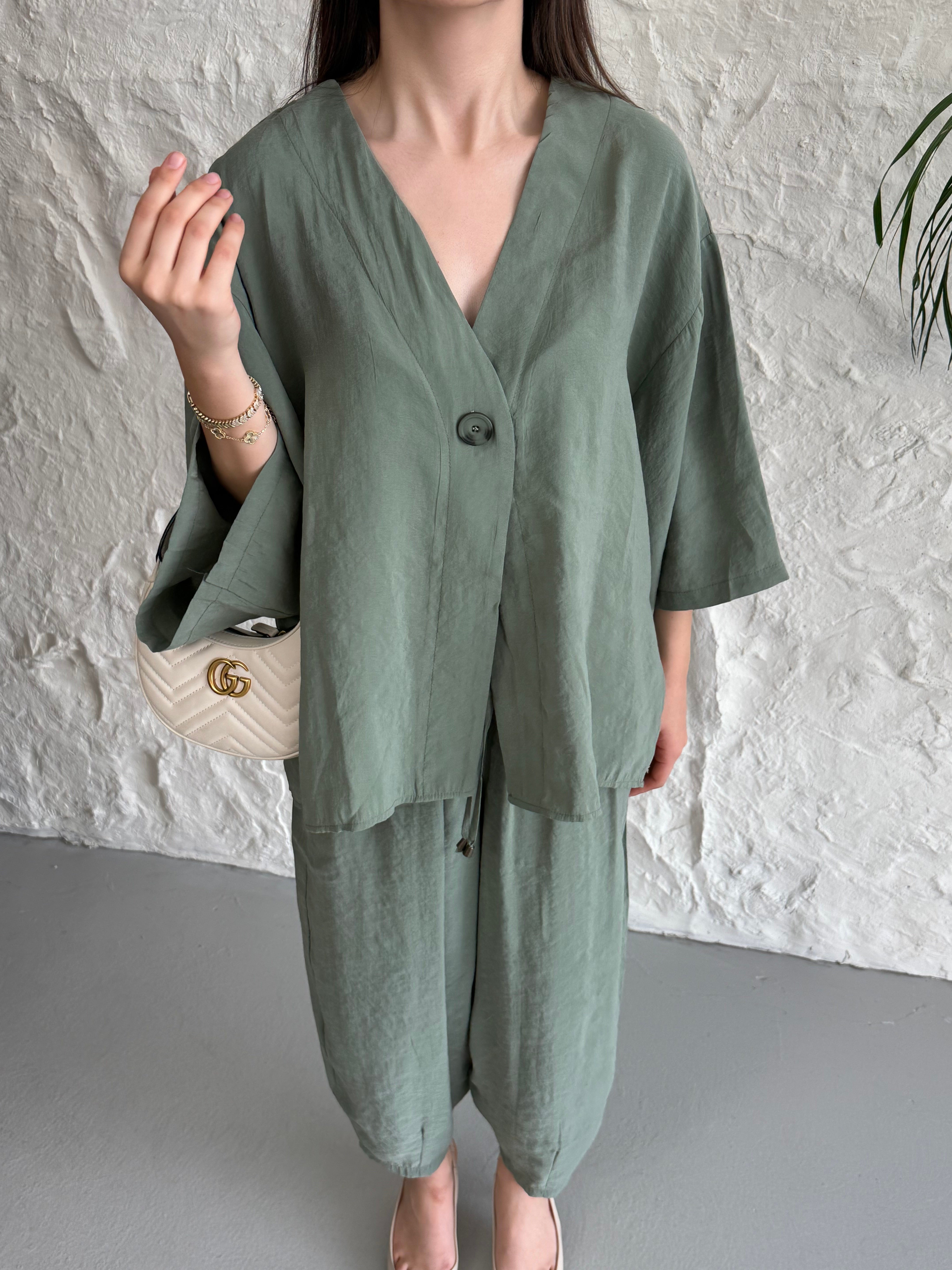 Kimona Şalvar Model Pantolon Takım