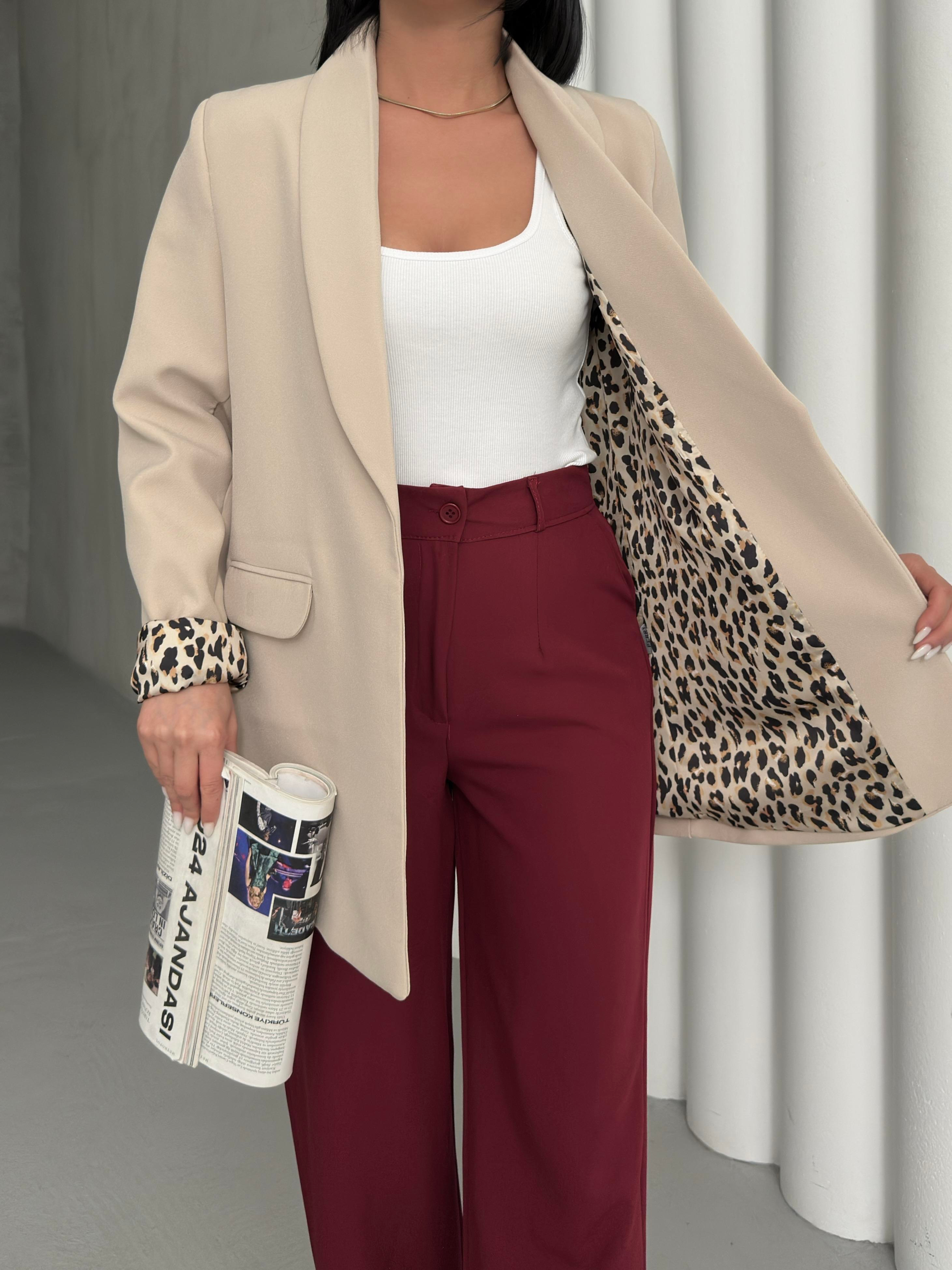 Leopar Detay Ceket 