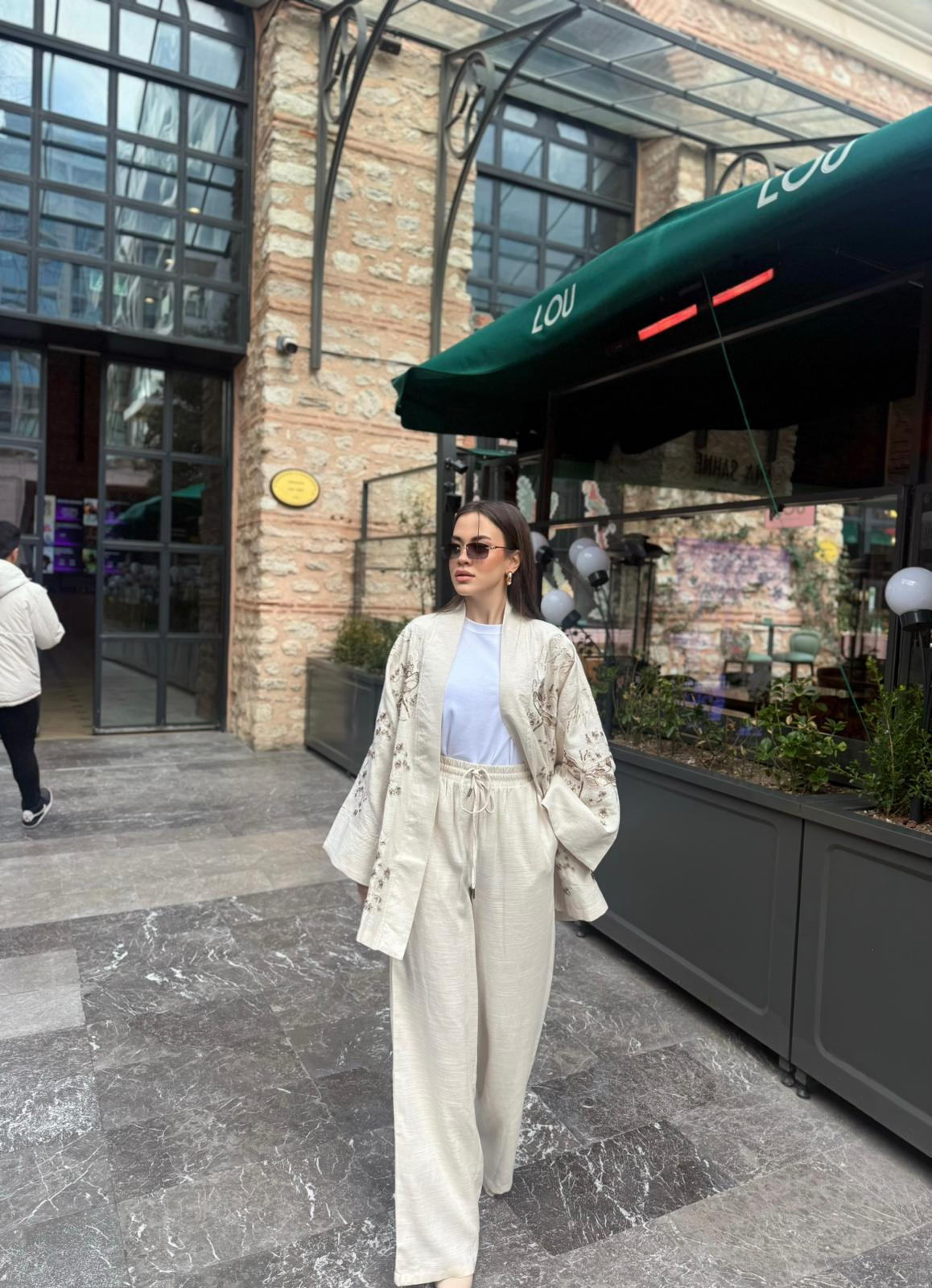 Taşlı Kimono Takımı