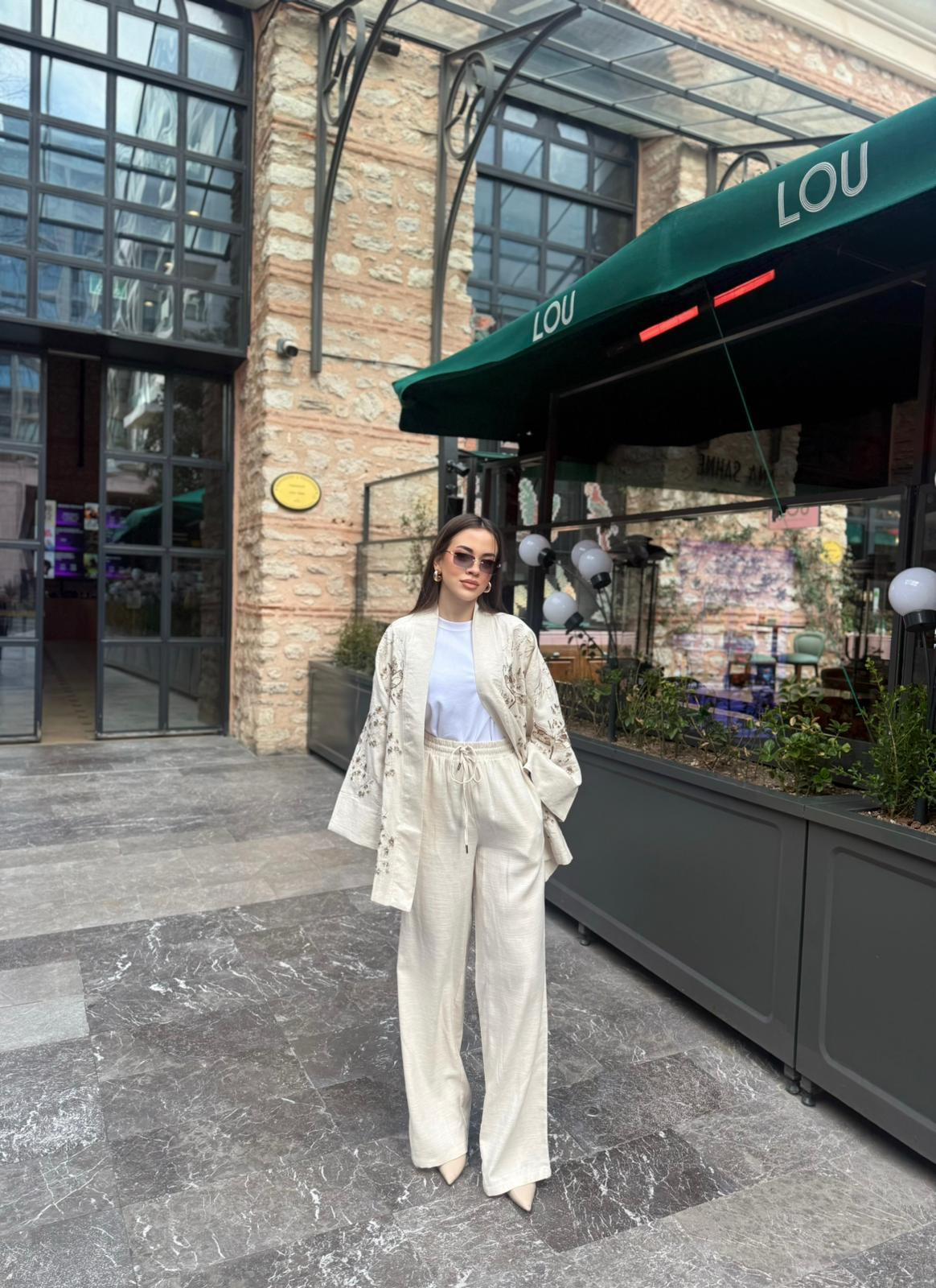 Taşlı Kimono Takımı