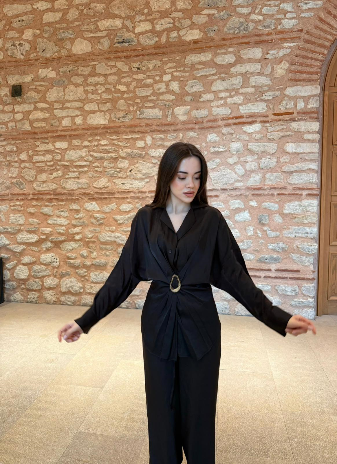 Toka Detay Gömlek Pantolon Takım