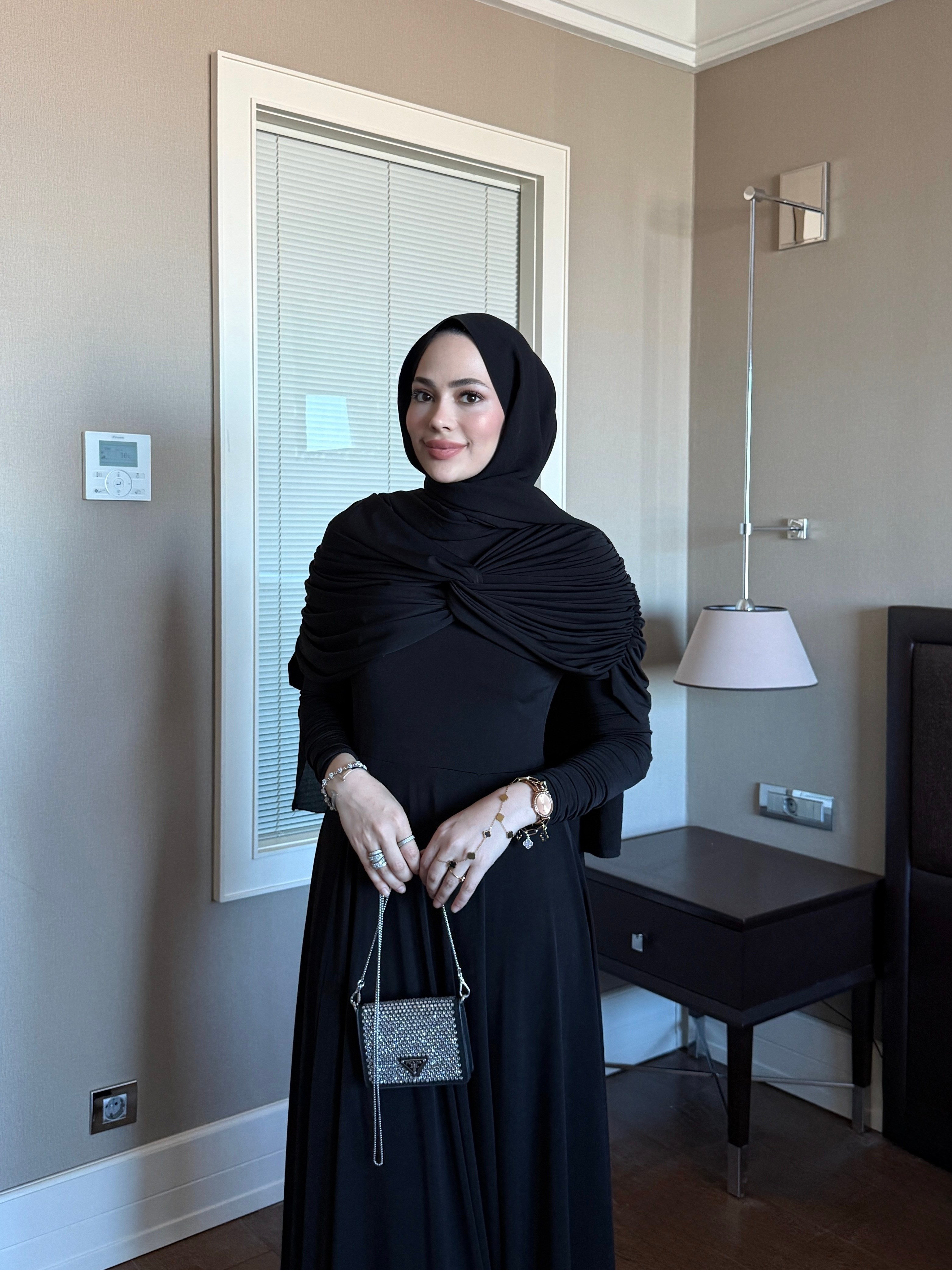Düğüm Detaylı Abiye Siyah