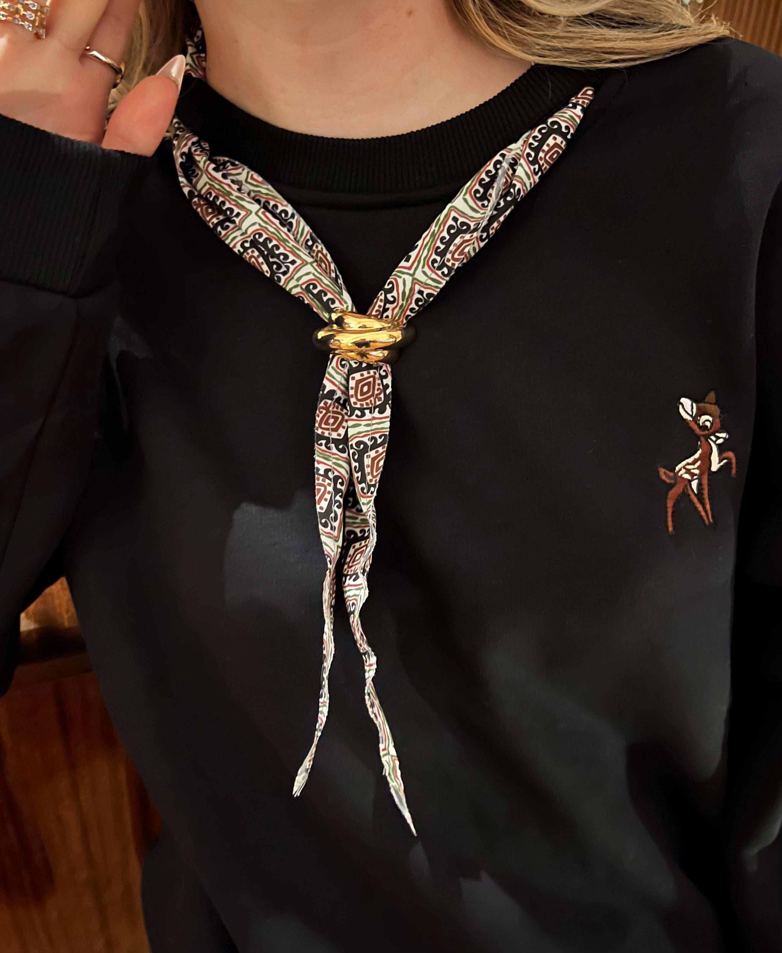 Fularlı Sweatshirt Siyah