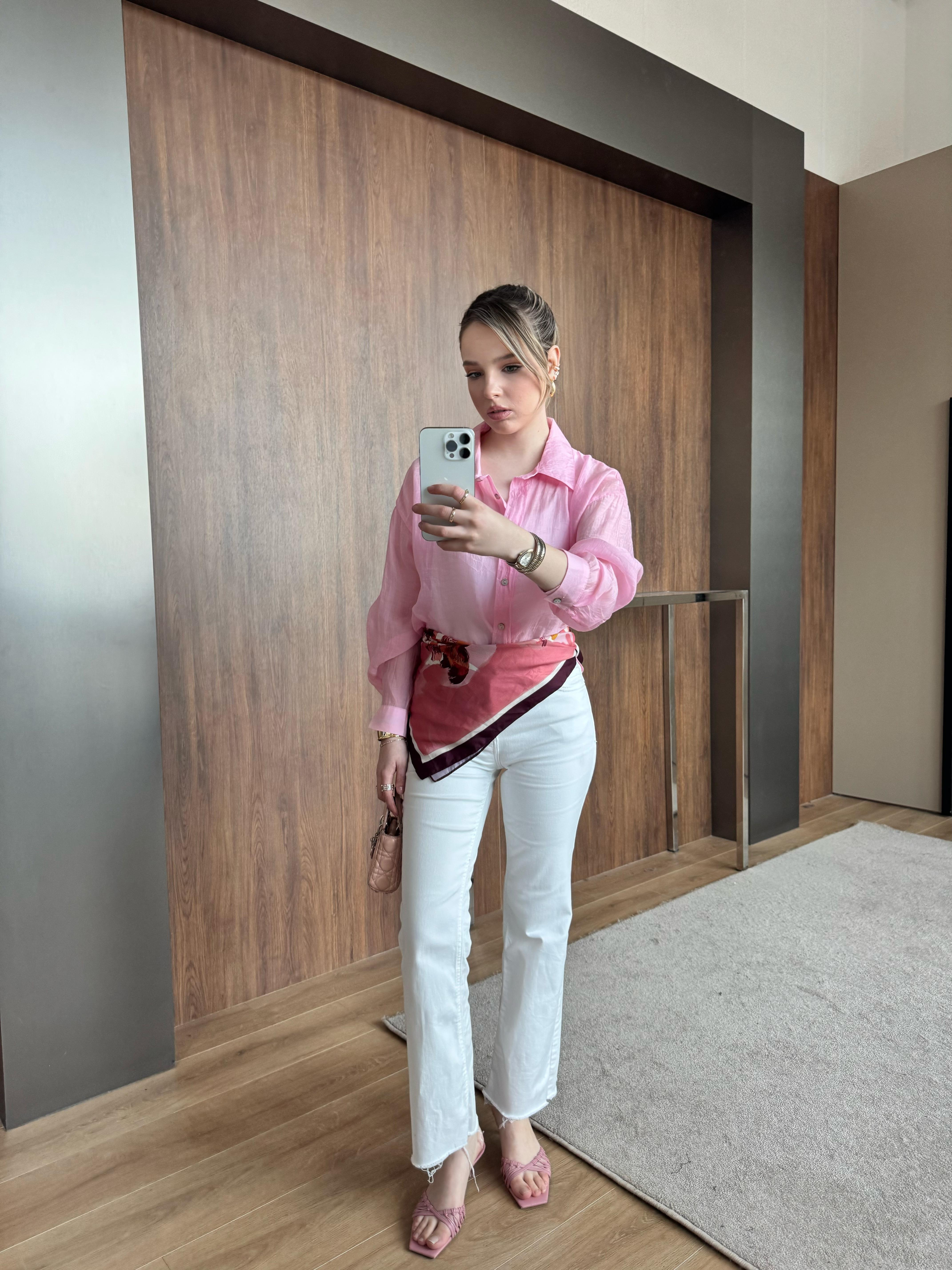 Tensel Gömlek Pembe