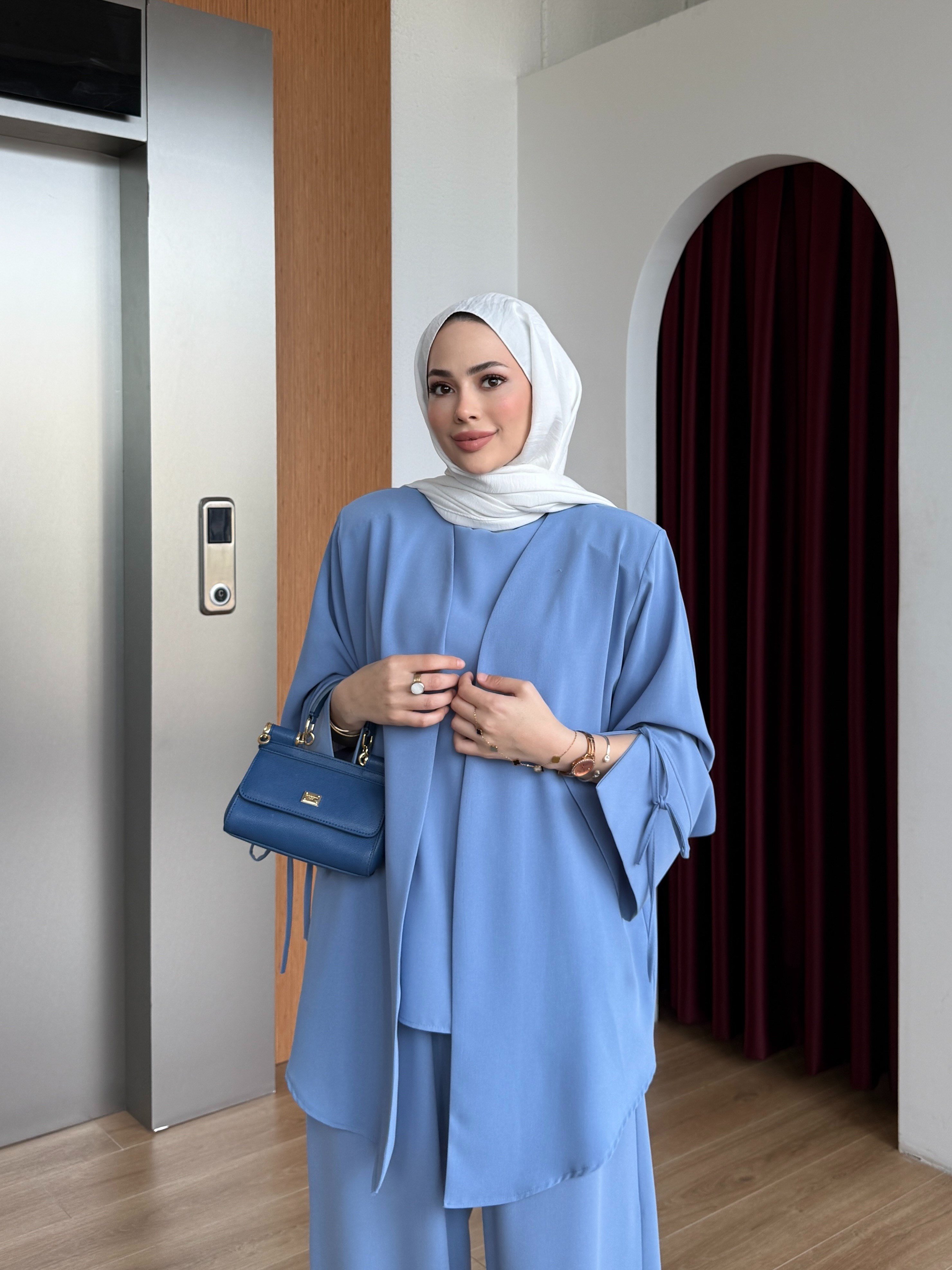 Üçlü Kimono Takım Mavi