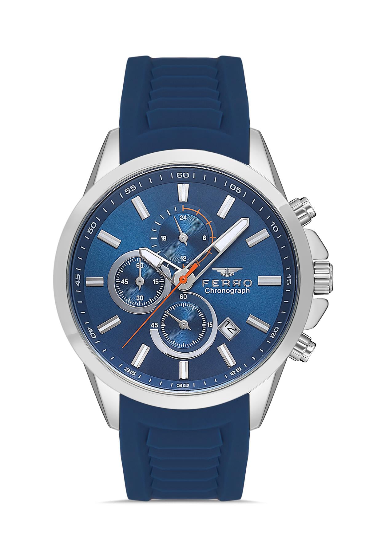 Ferro Erkek Kol Saati Yeni Sezon Lacivert Renk Slikonlu Fonksiyonları Aktif + Bileklik Hediyeli