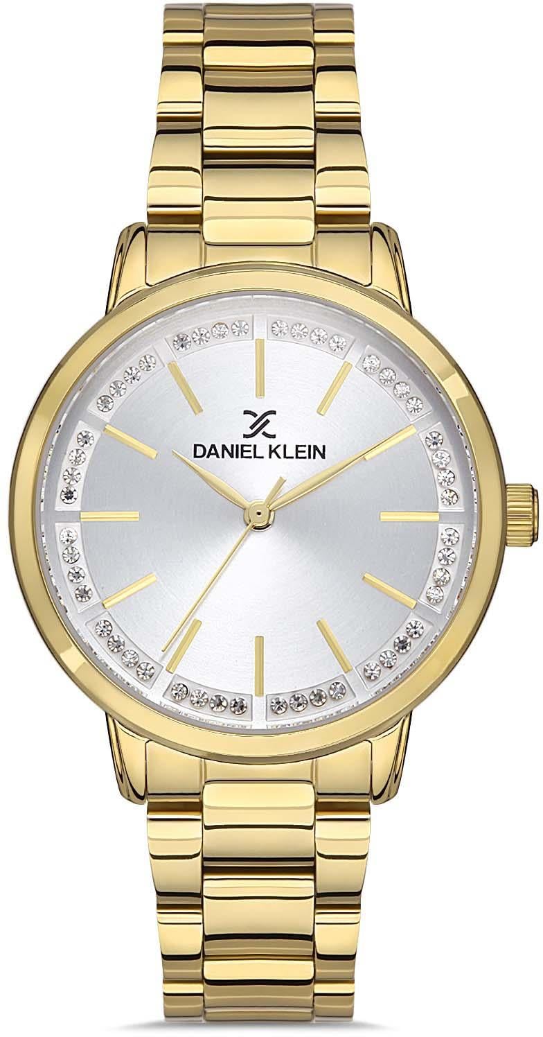 Daniel Klein Yeni Model Kadın  Altın Renk Klasik İçi Taşlı Kol Saati + Hediyeli Bileklik
