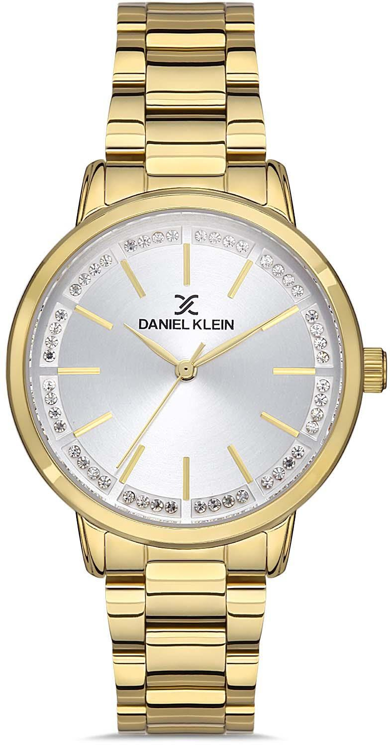 Daniel Klein Yeni Model Kadın  Altın Renk Klasik İçi Taşlı Kol Saati + Hediyeli Bileklik