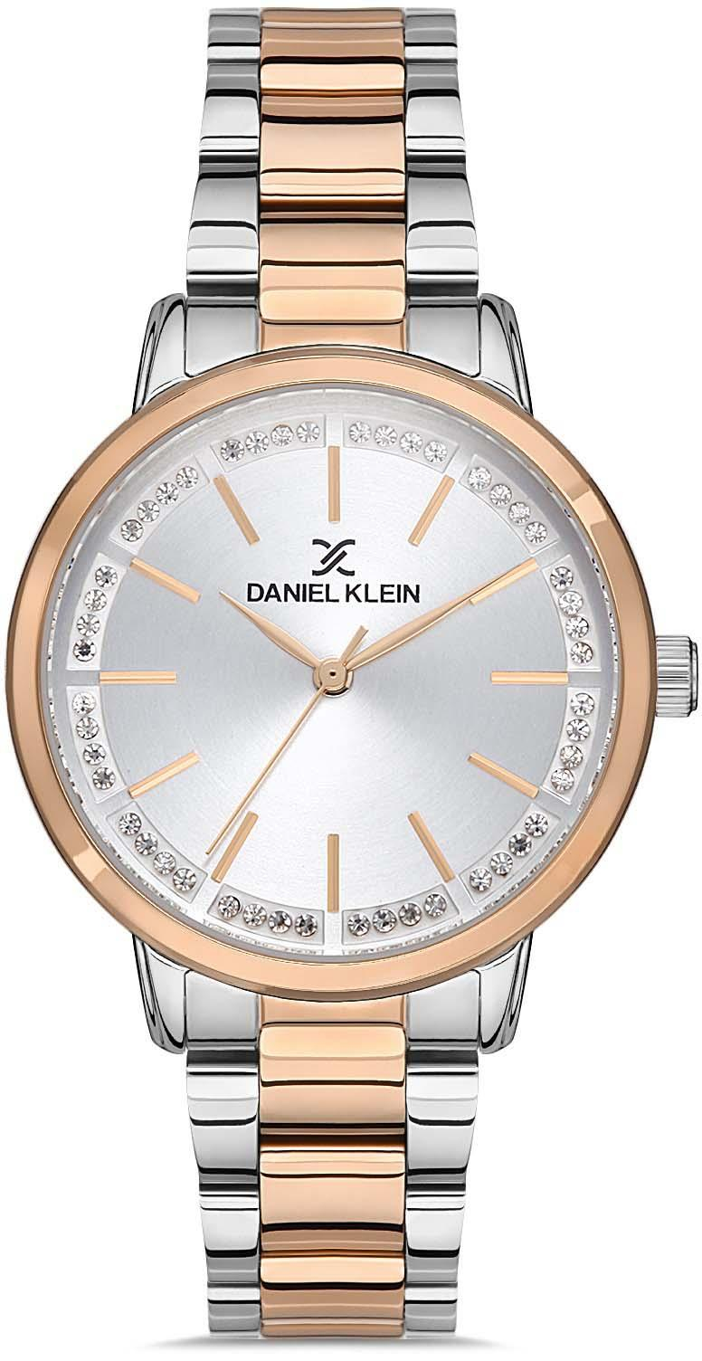 Daniel Klein Yeni Model Kadın Gümüş-Rose Renk Klasik İçi Taşlı Kol Saati + Hediyeli Bileklik