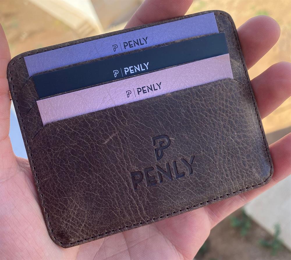 Penly Orjinal Hakiki Deri  Koyu kahverengi Erkek Kartlık Cüzdan modeli