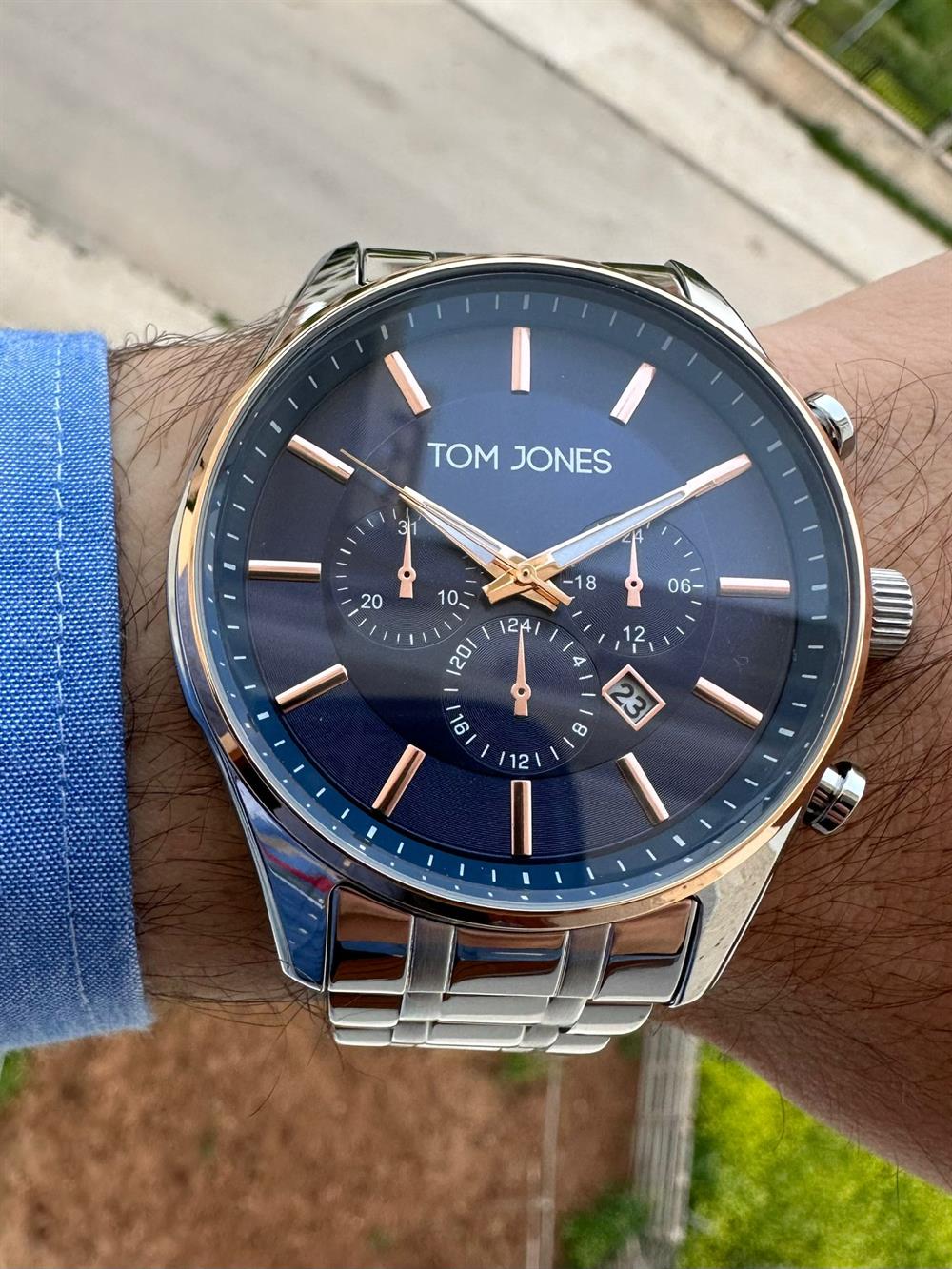 Tom Jones Erkek İçi Mavi Sade Yeni Sezon Kol Saati + Garantili Ürün Bileklik Hediyeli