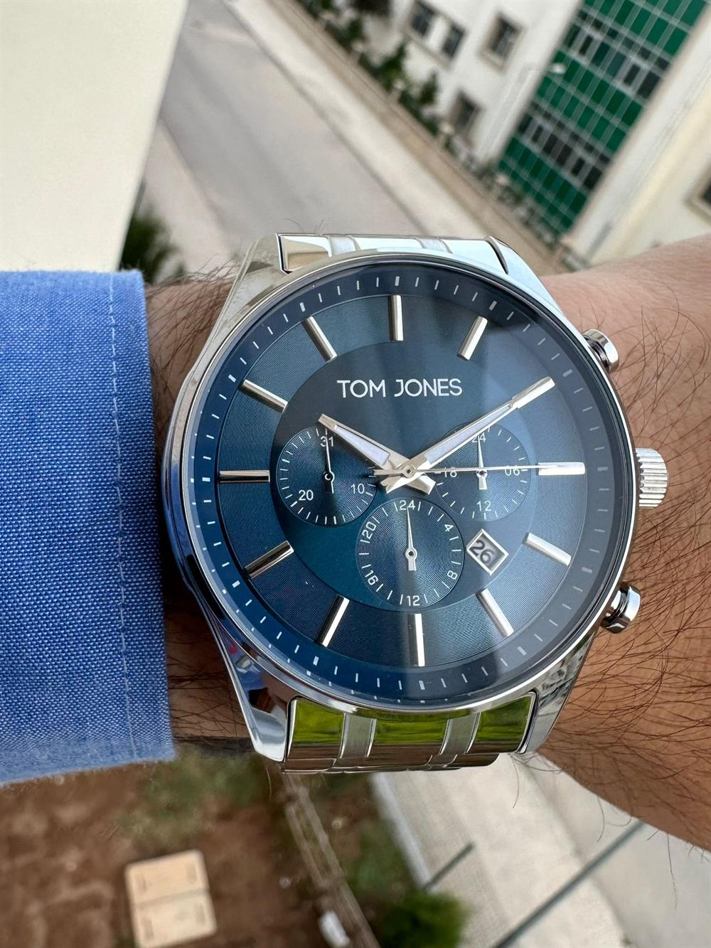 Tom Jones Erkek İçi Mavi Sade Yeni Sezon Kol Saati + Garantili Ürün Bileklik Hediyeli