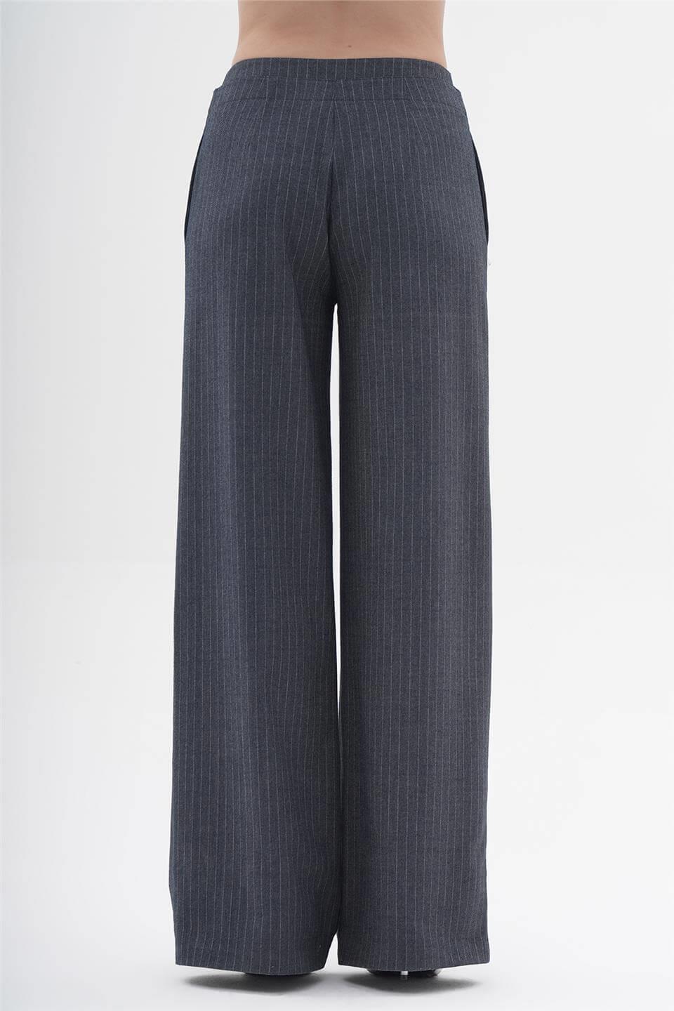 031233 STRIPED PANTS WITH BELT BINDING DETAIL