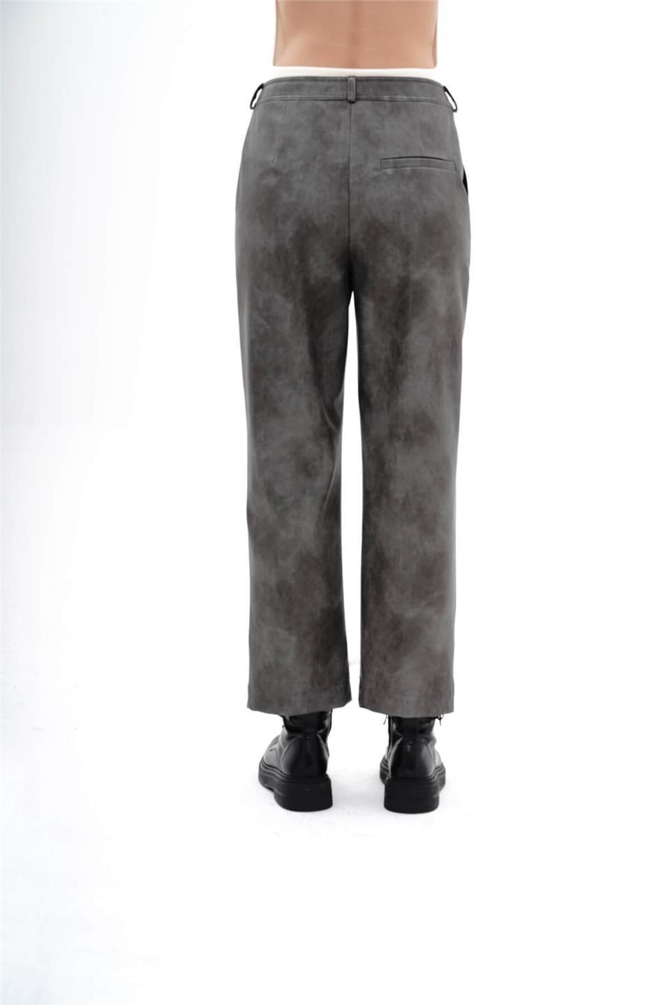 031247 WRIST LENGTH PU-LEATHER PANTS WITH PATCH POCKETS