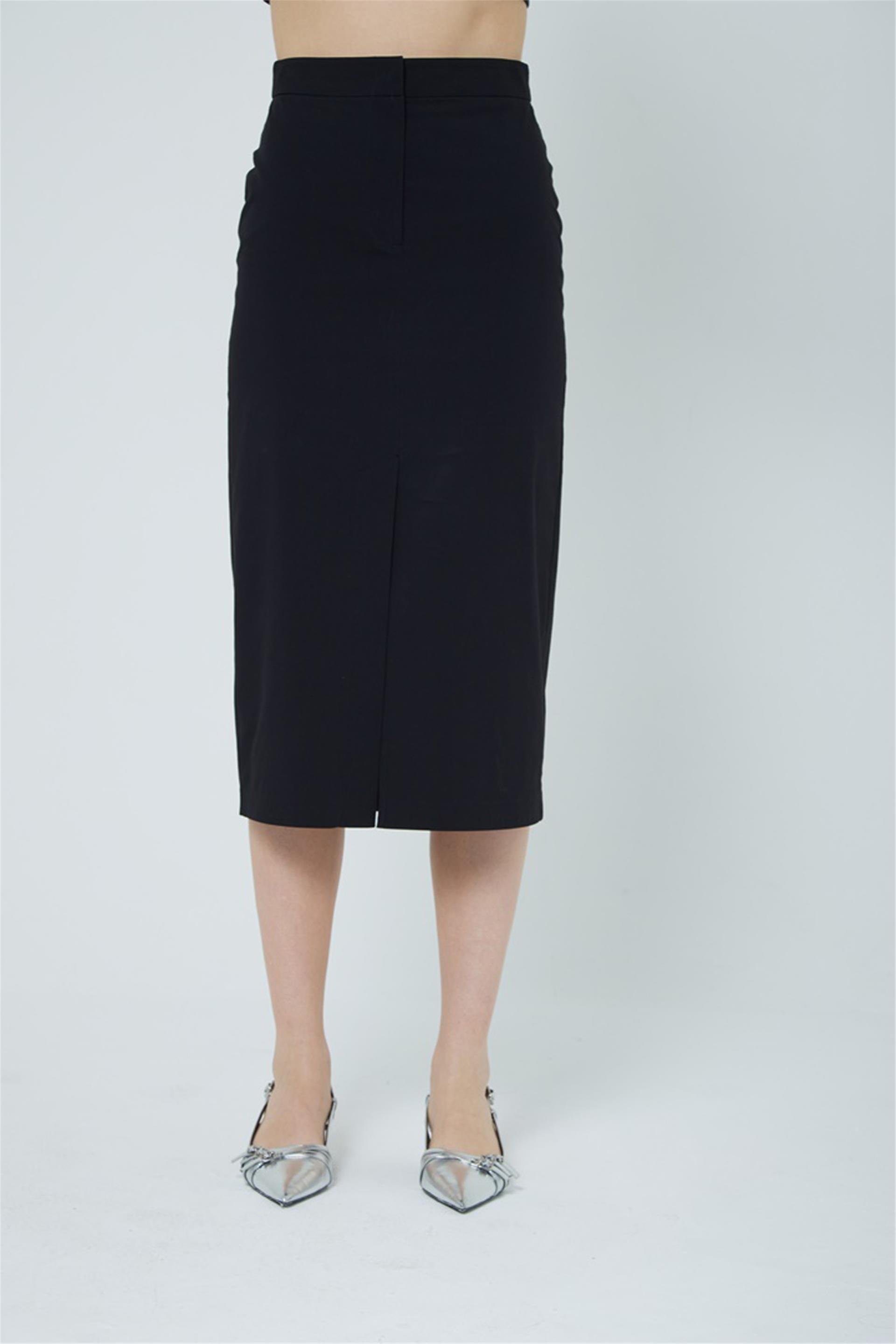 040813 MIDI PENCIL SKIRT WITH SLIT
