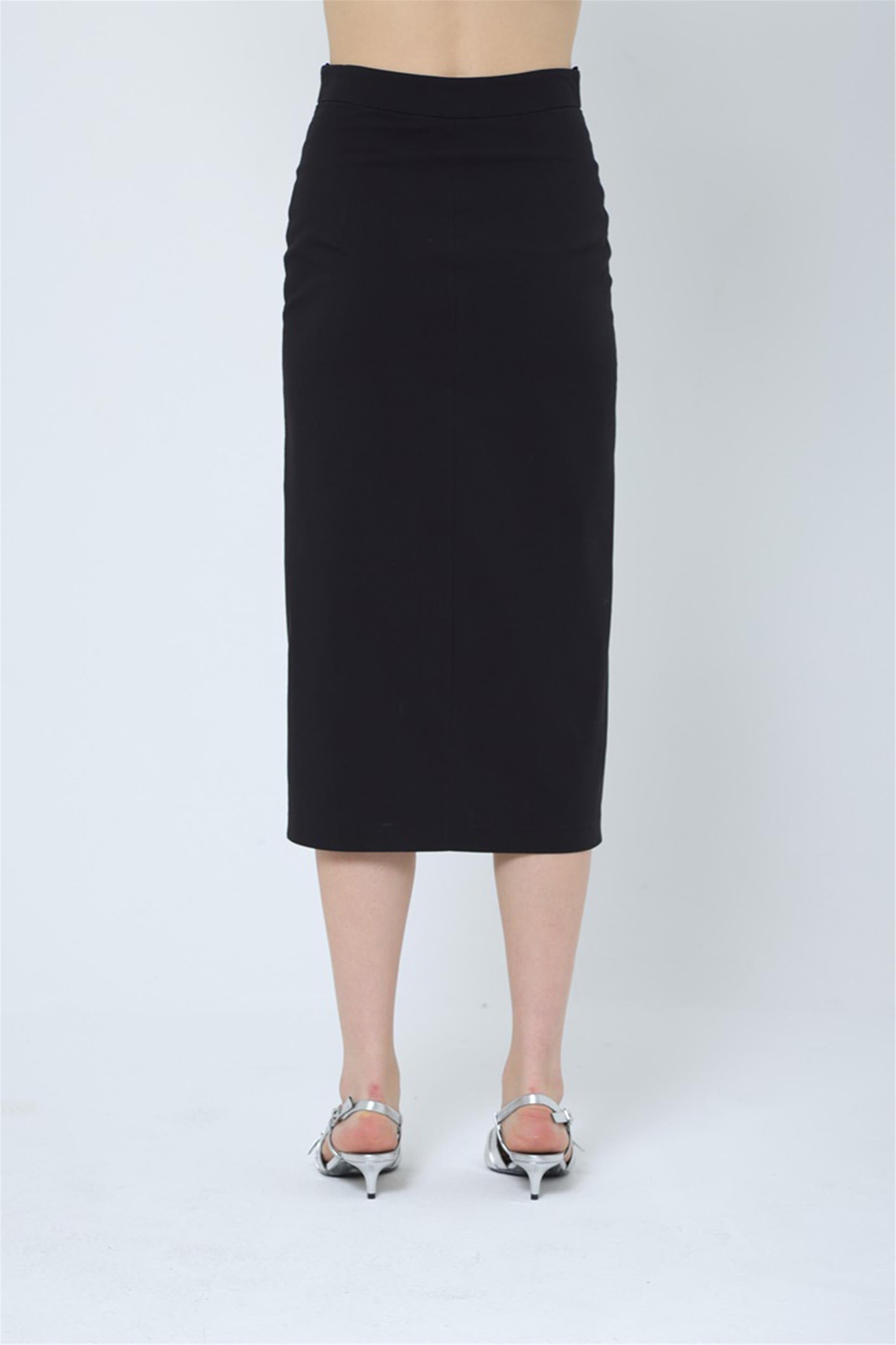 040813 MIDI PENCIL SKIRT WITH SLIT