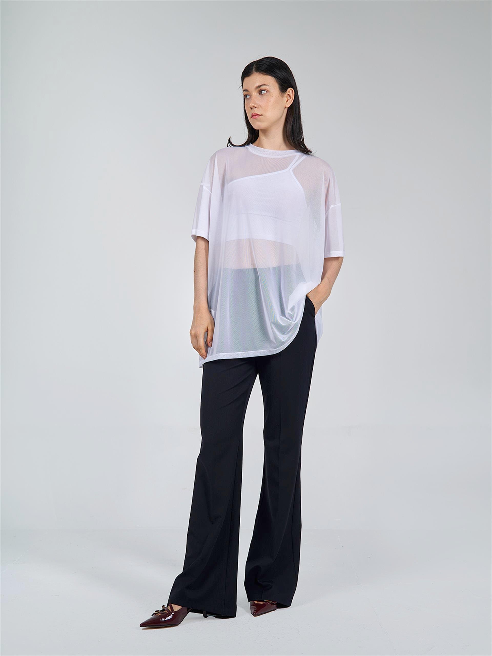 050548 SHORT SLEEVE TULLE T-SHIRT