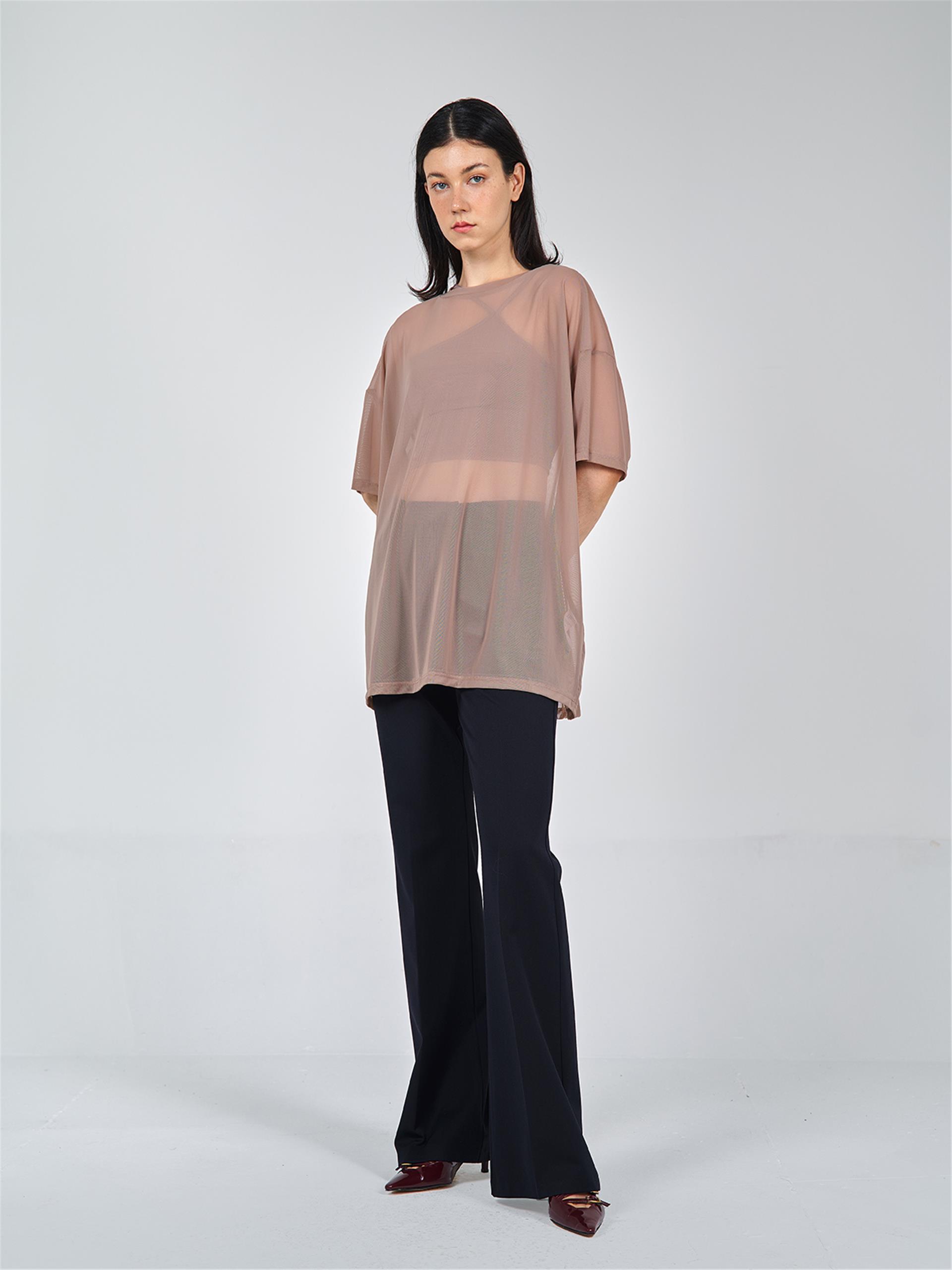 050548 SHORT SLEEVE TULLE T-SHIRT