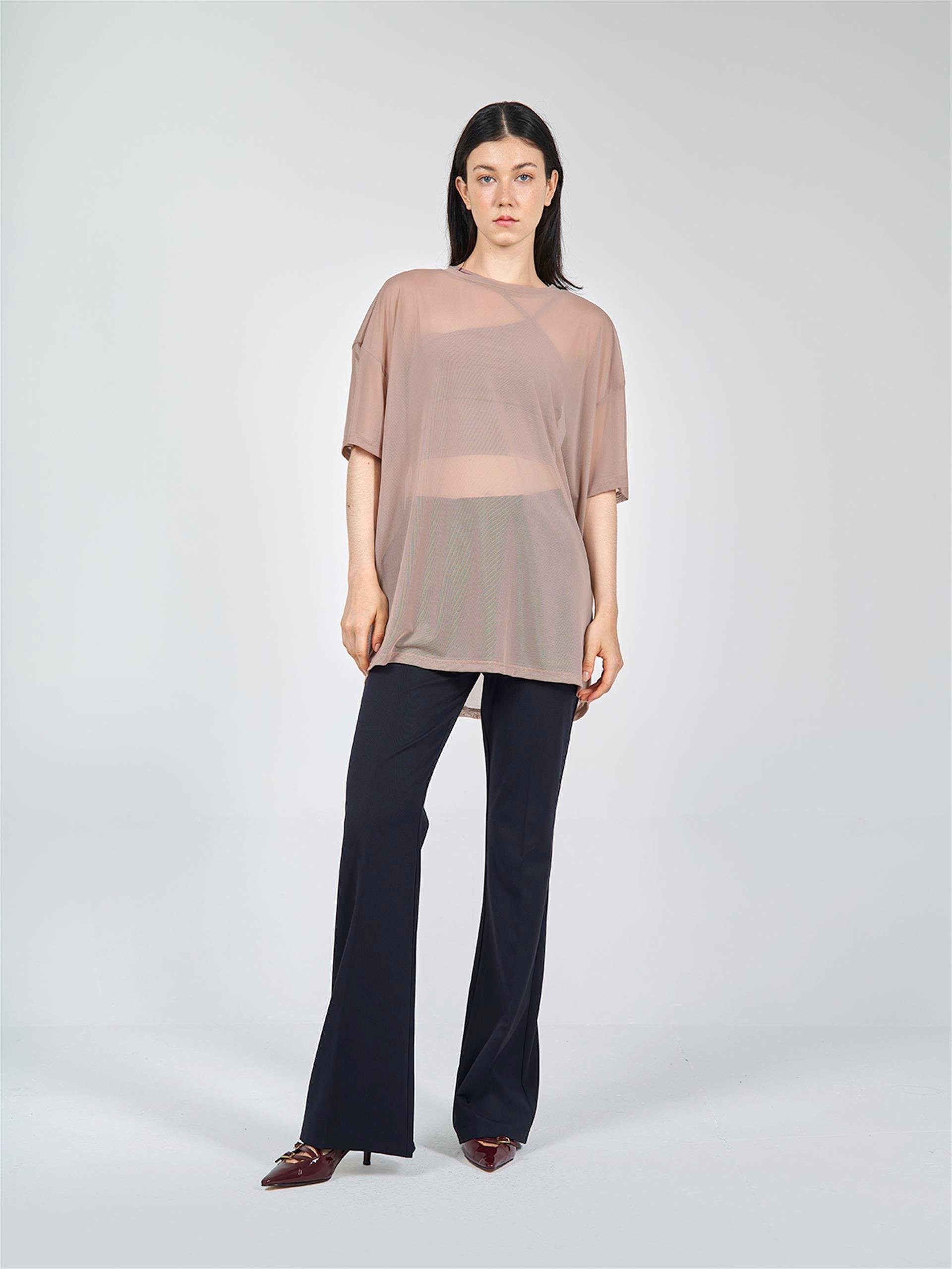 050548 SHORT SLEEVE TULLE T-SHIRT