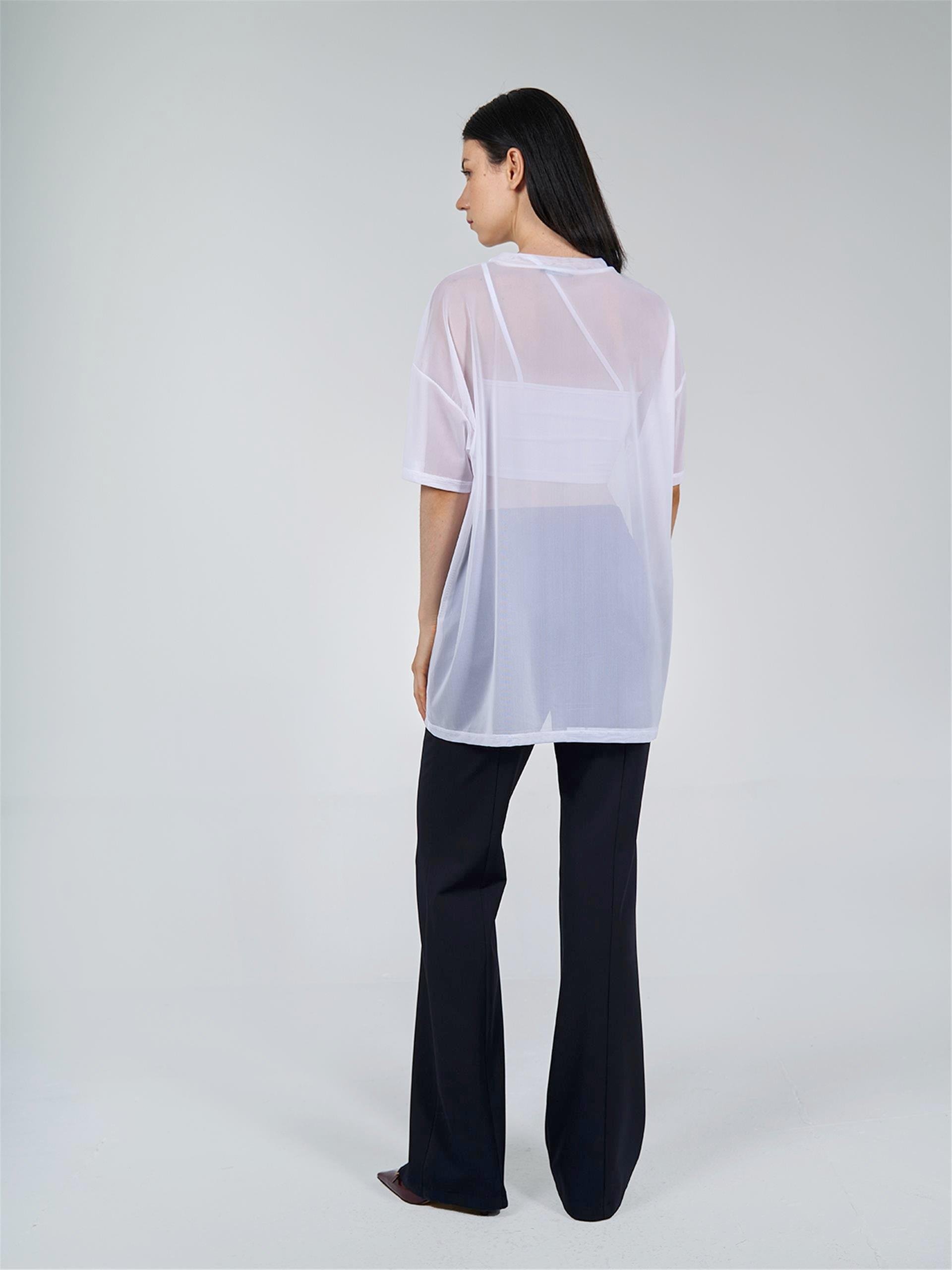 050548 SHORT SLEEVE TULLE T-SHIRT