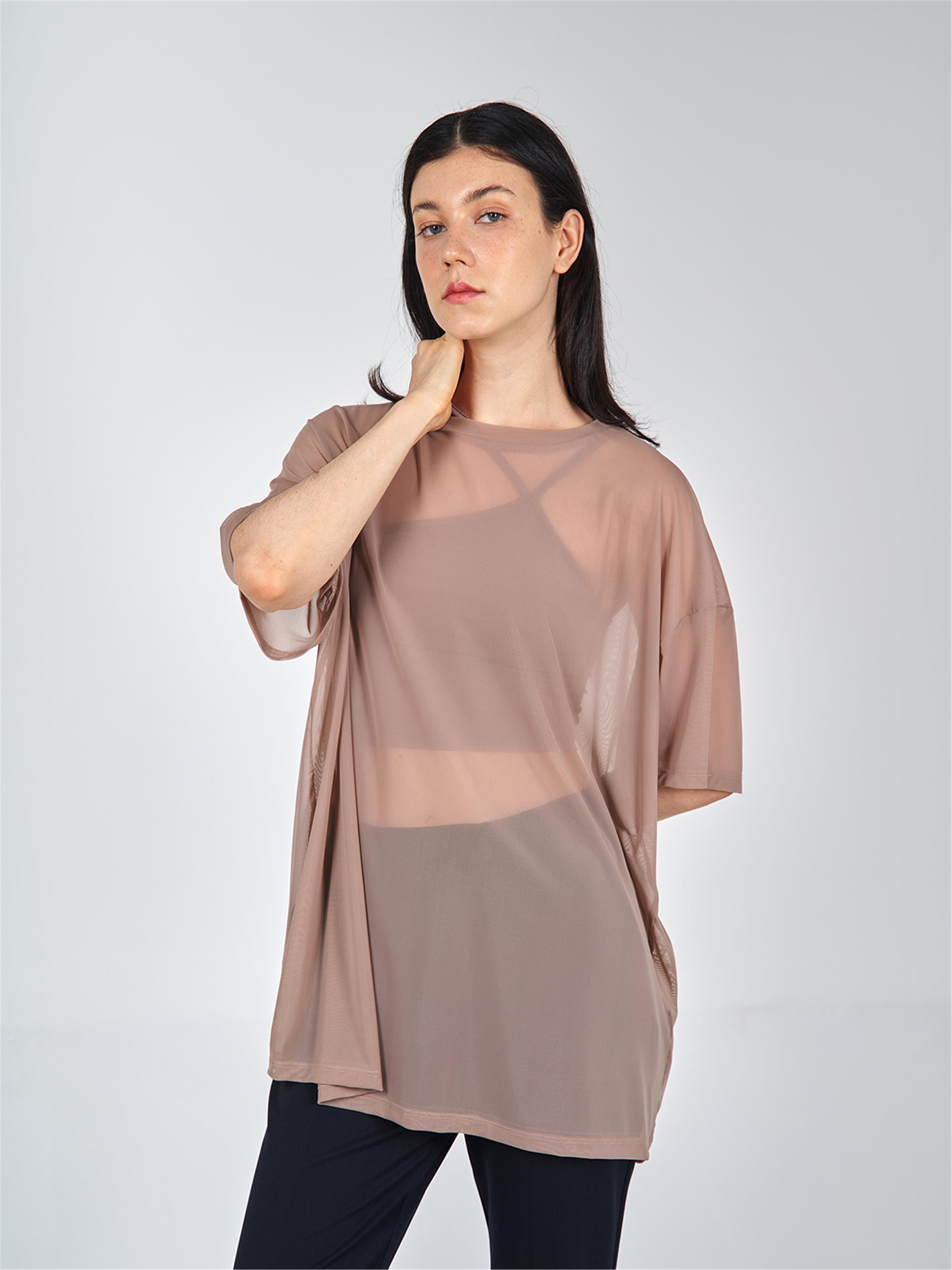 050548 SHORT SLEEVE TULLE T-SHIRT