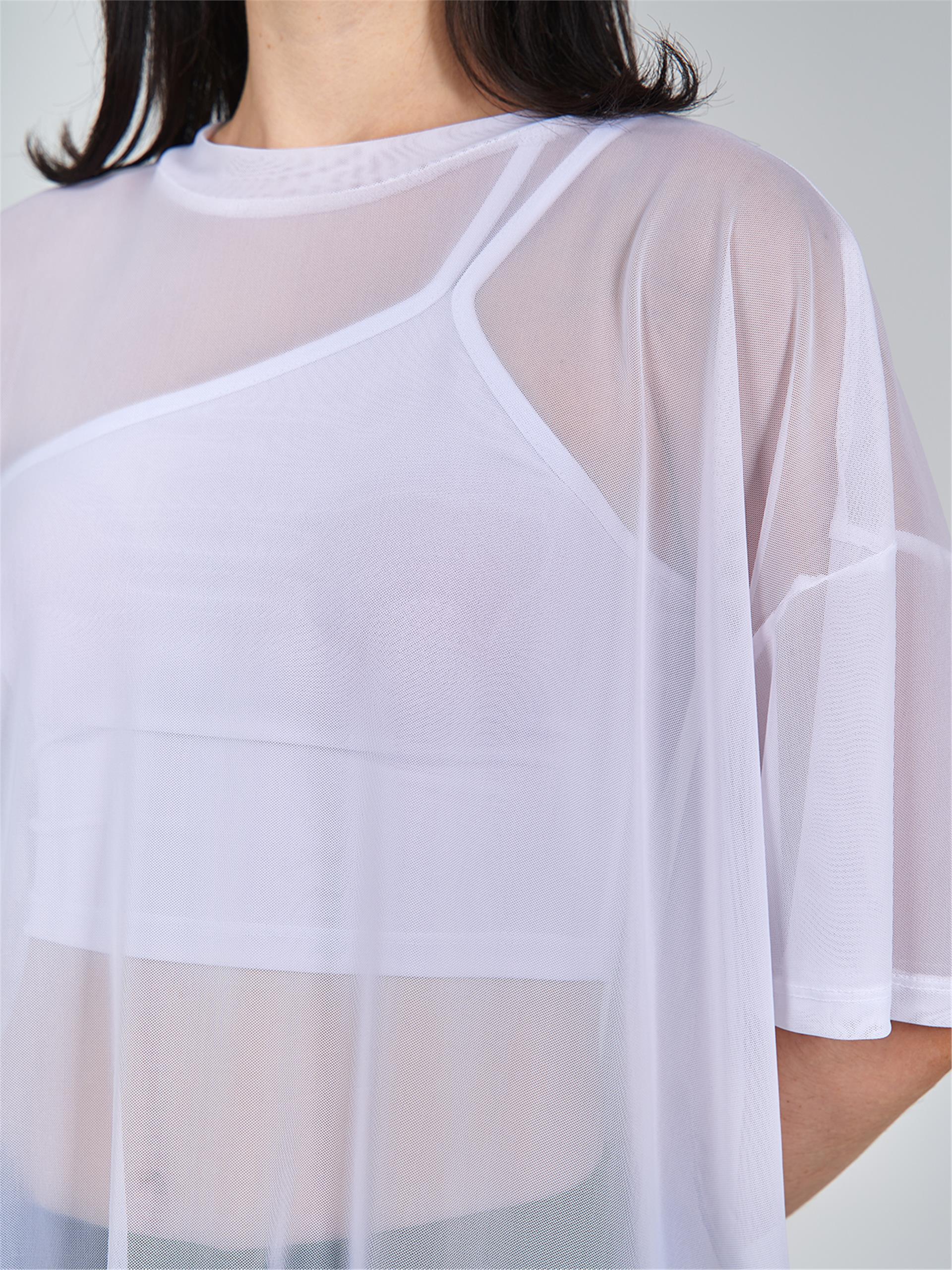 050548 SHORT SLEEVE TULLE T-SHIRT