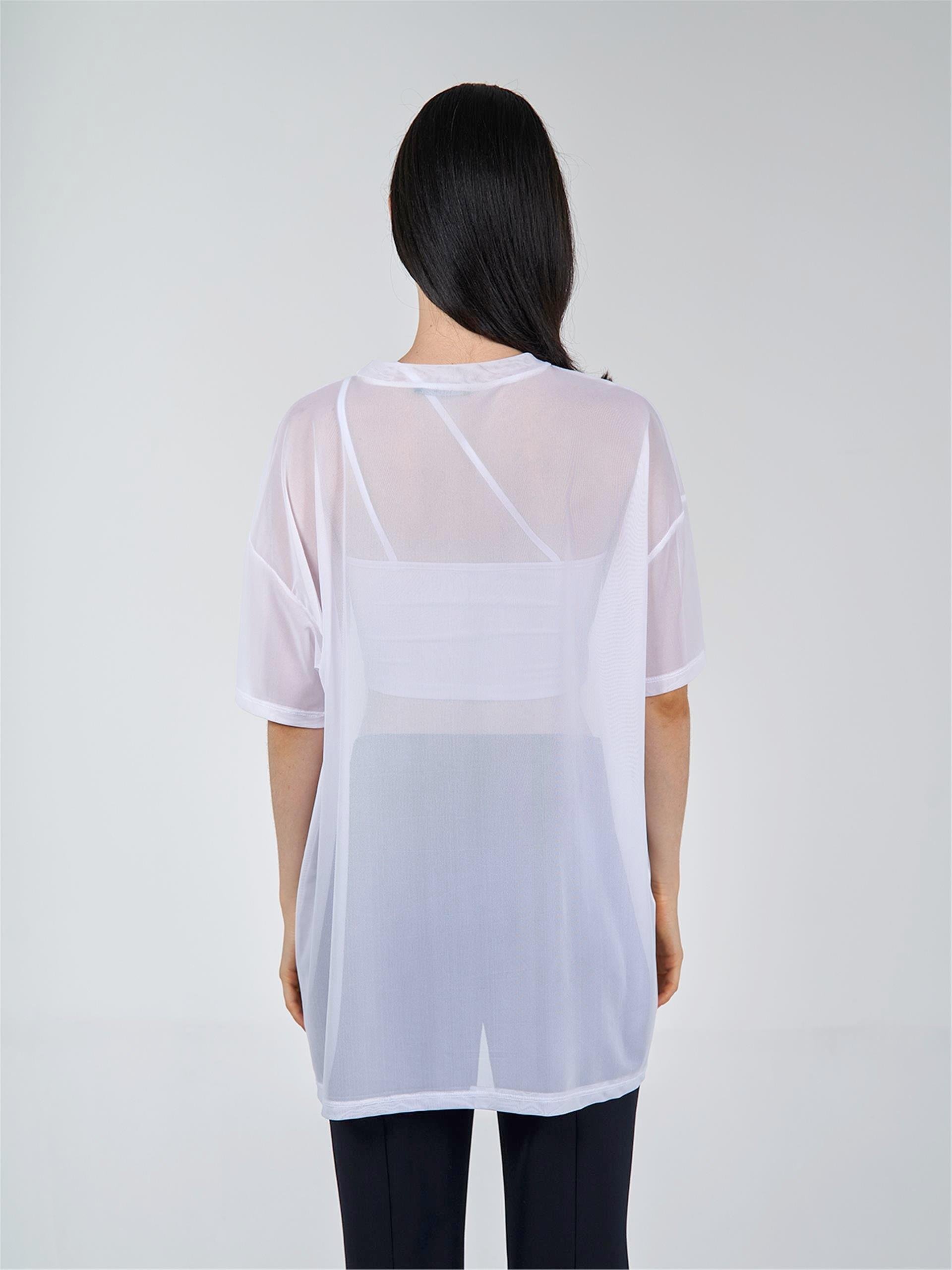 050548 SHORT SLEEVE TULLE T-SHIRT