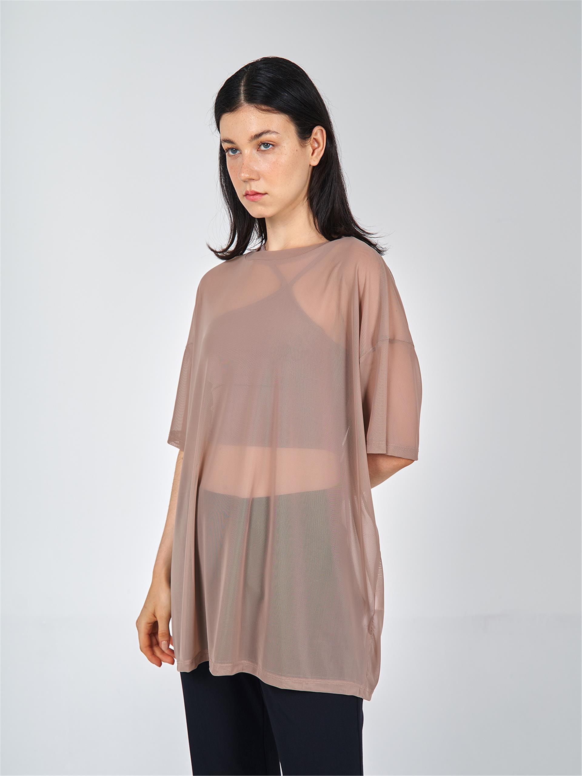 050548 SHORT SLEEVE TULLE T-SHIRT