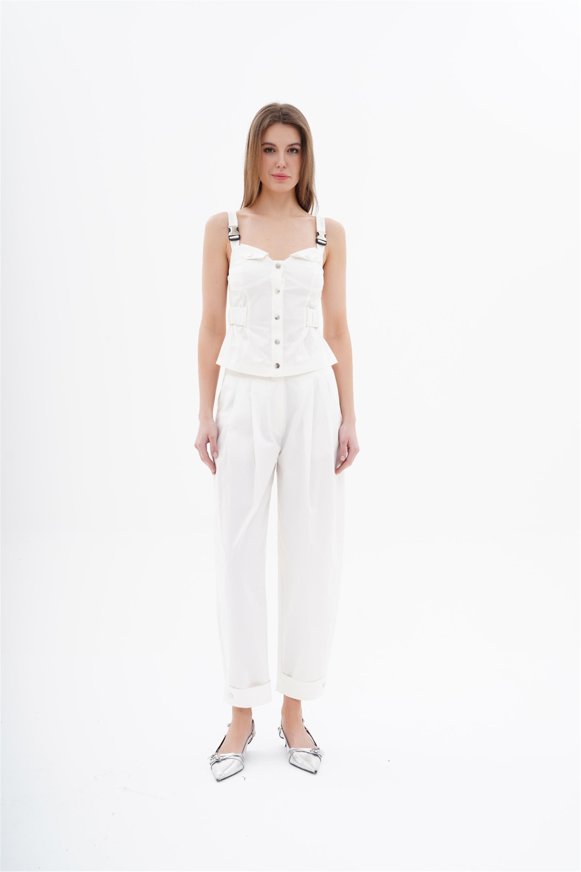 060125 ARMY CORSET WITH BUTTON DETAIL