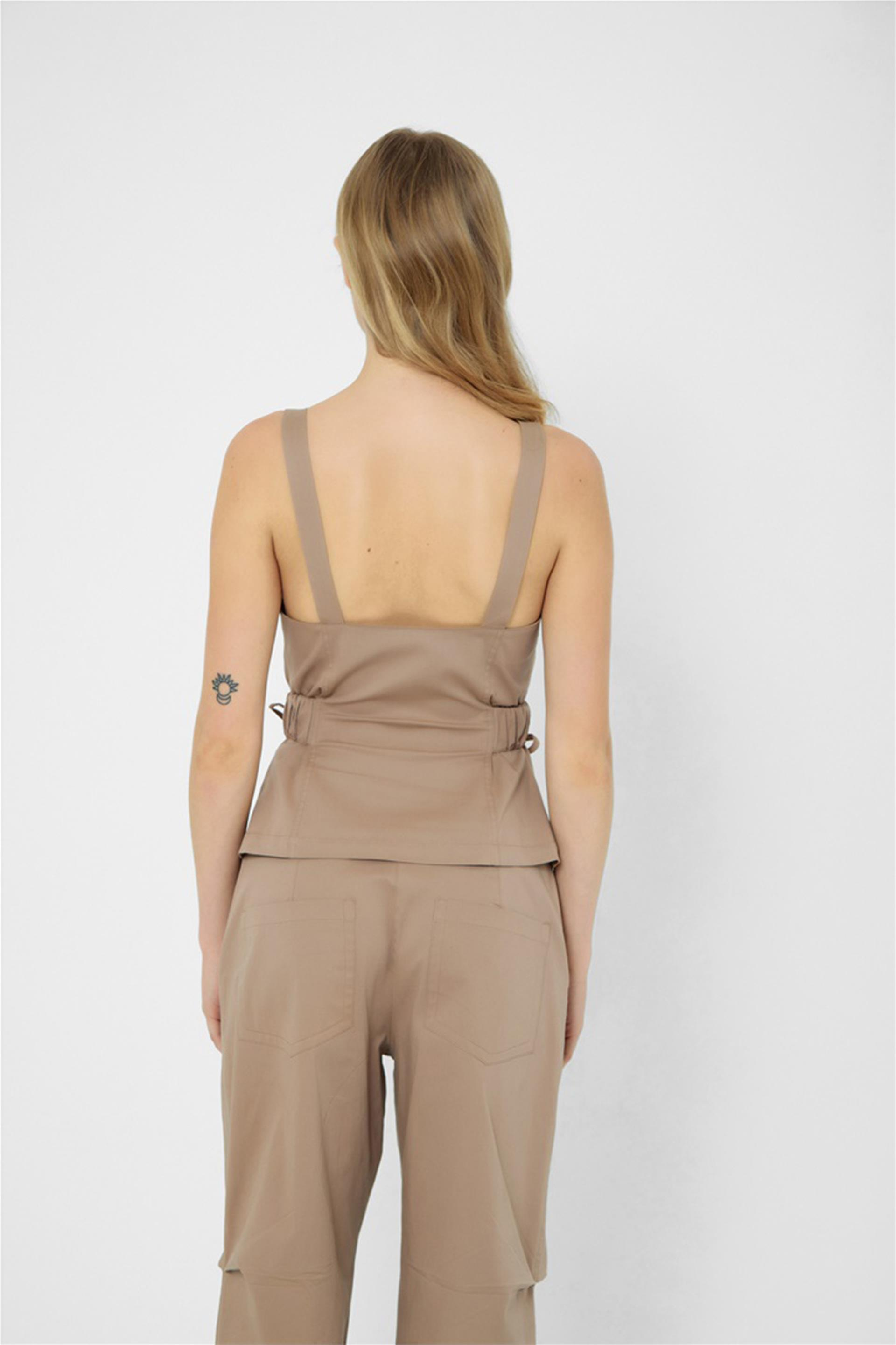 060125 ARMY CORSET WITH BUTTON DETAIL