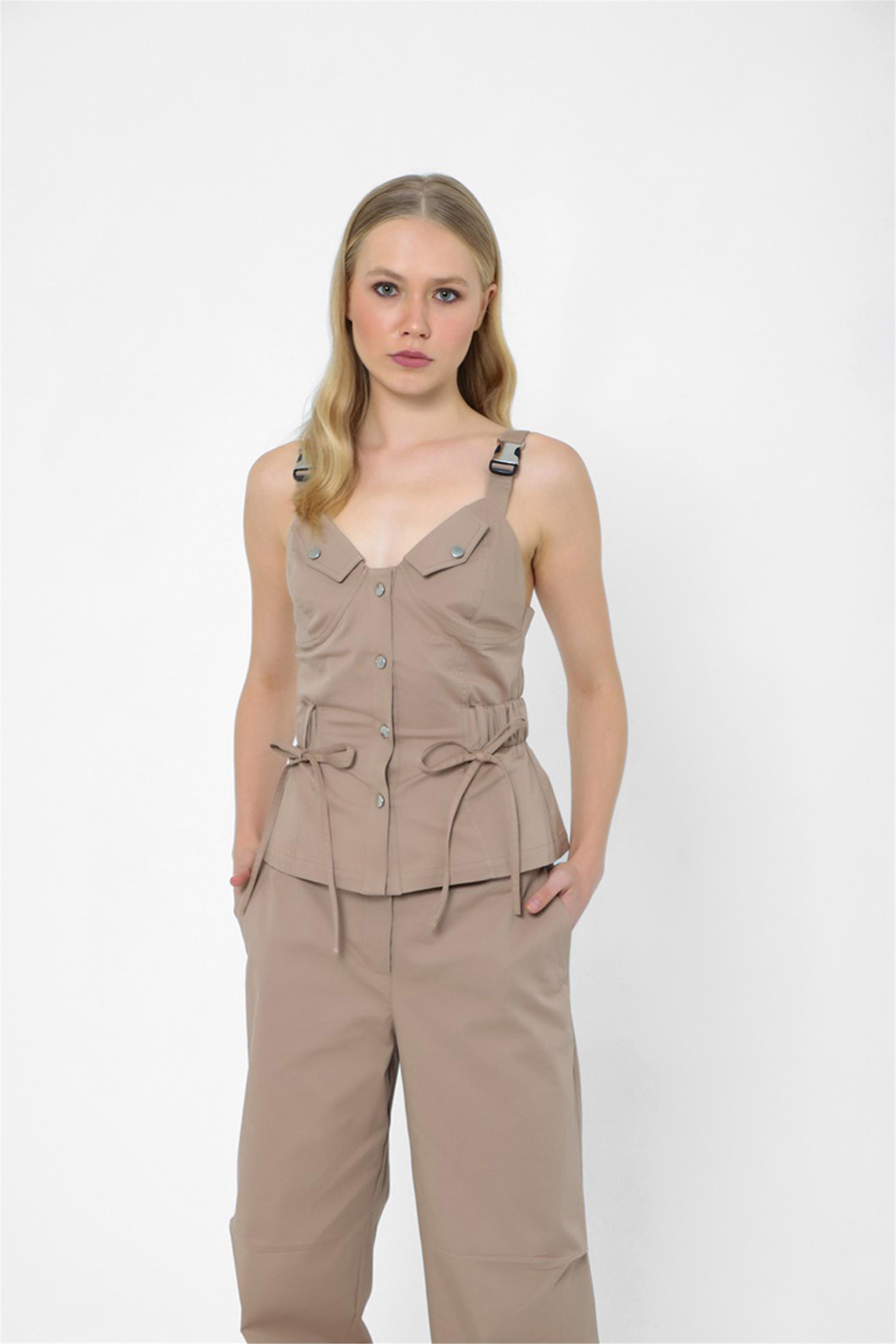 060125 ARMY CORSET WITH BUTTON DETAIL