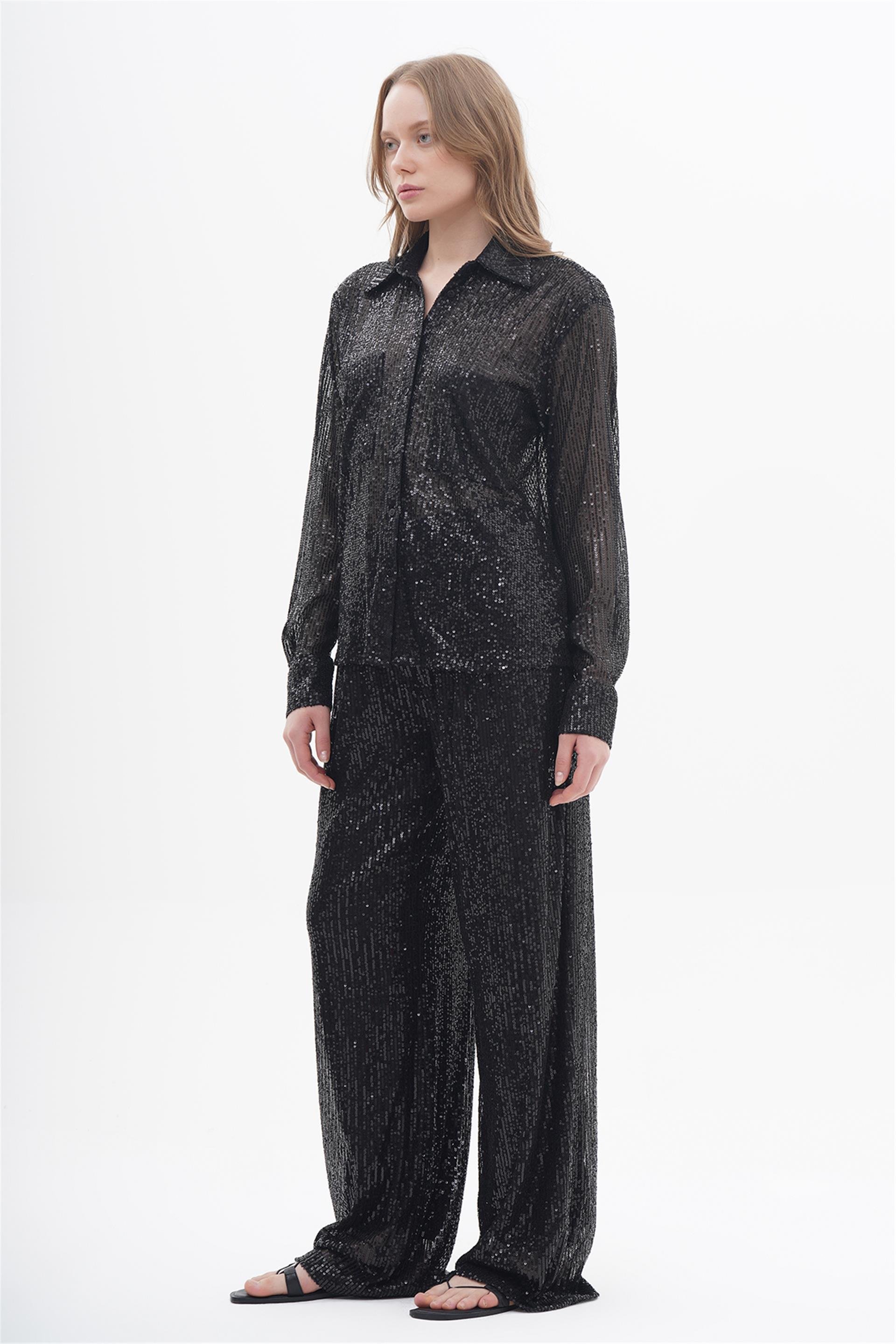 080425 SEQUIN BUTTON UP SHIRT