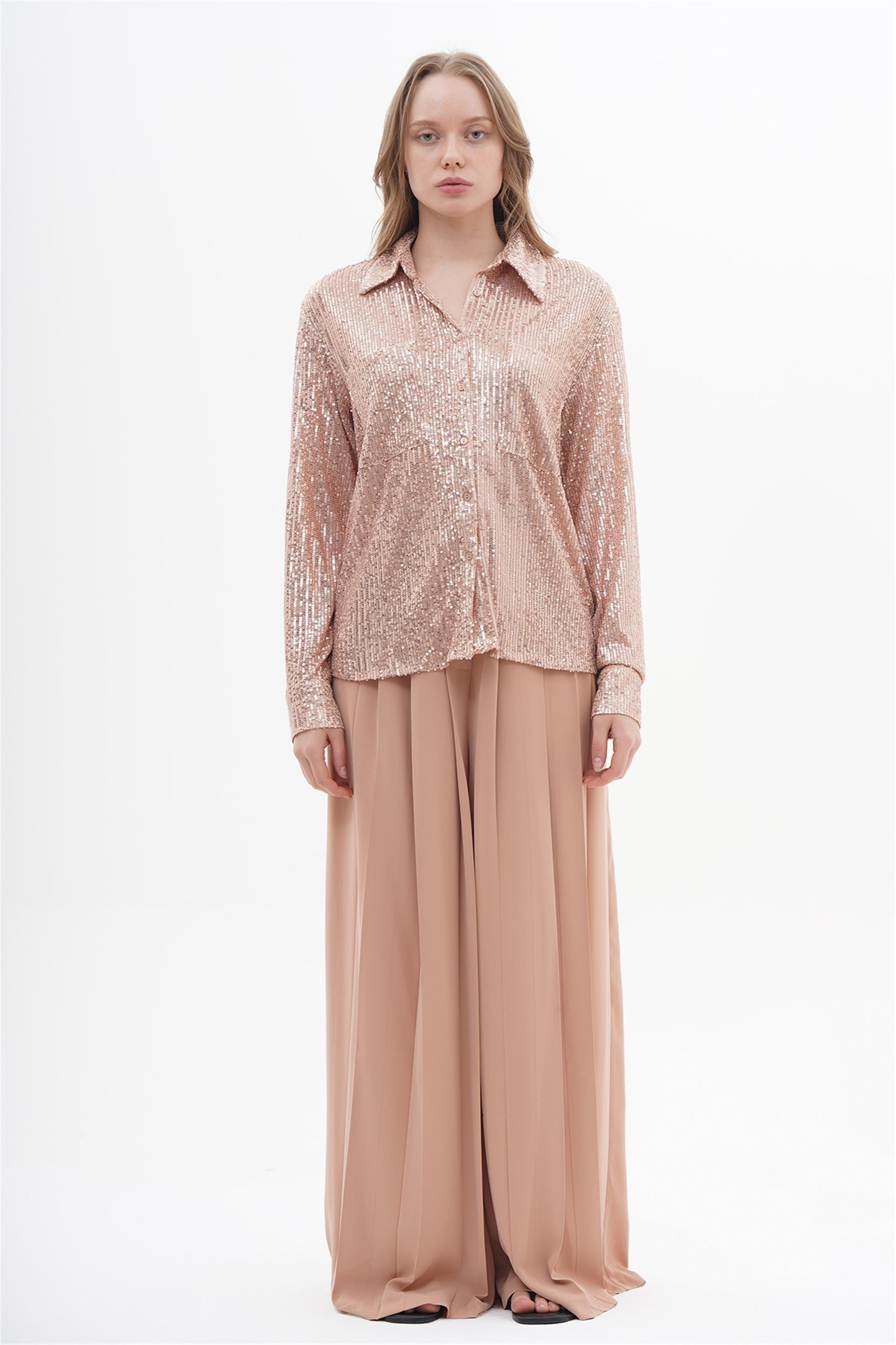 080425 SEQUIN BUTTON UP SHIRT