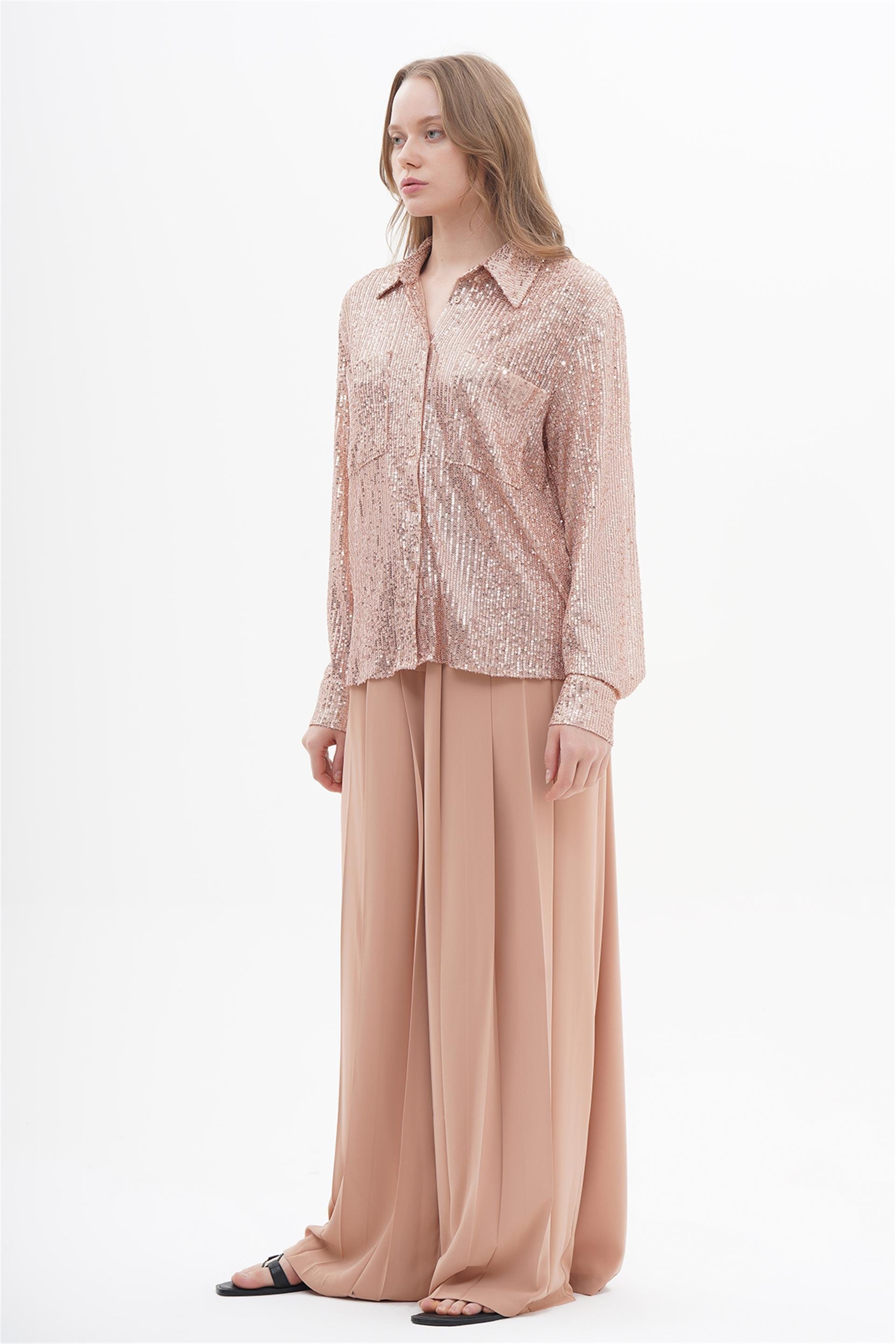 080425 SEQUIN BUTTON UP SHIRT