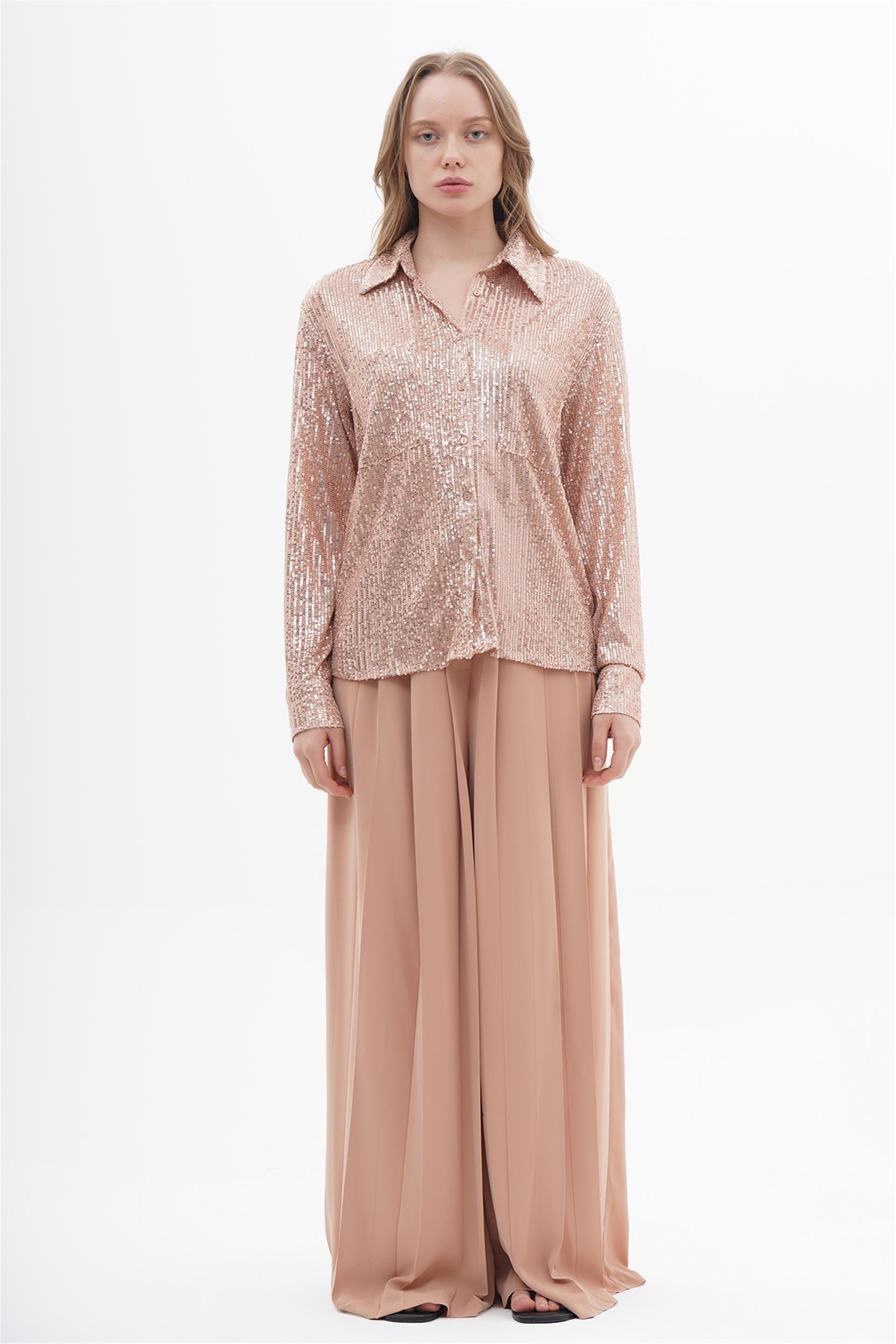 080425 SEQUIN BUTTON UP SHIRT