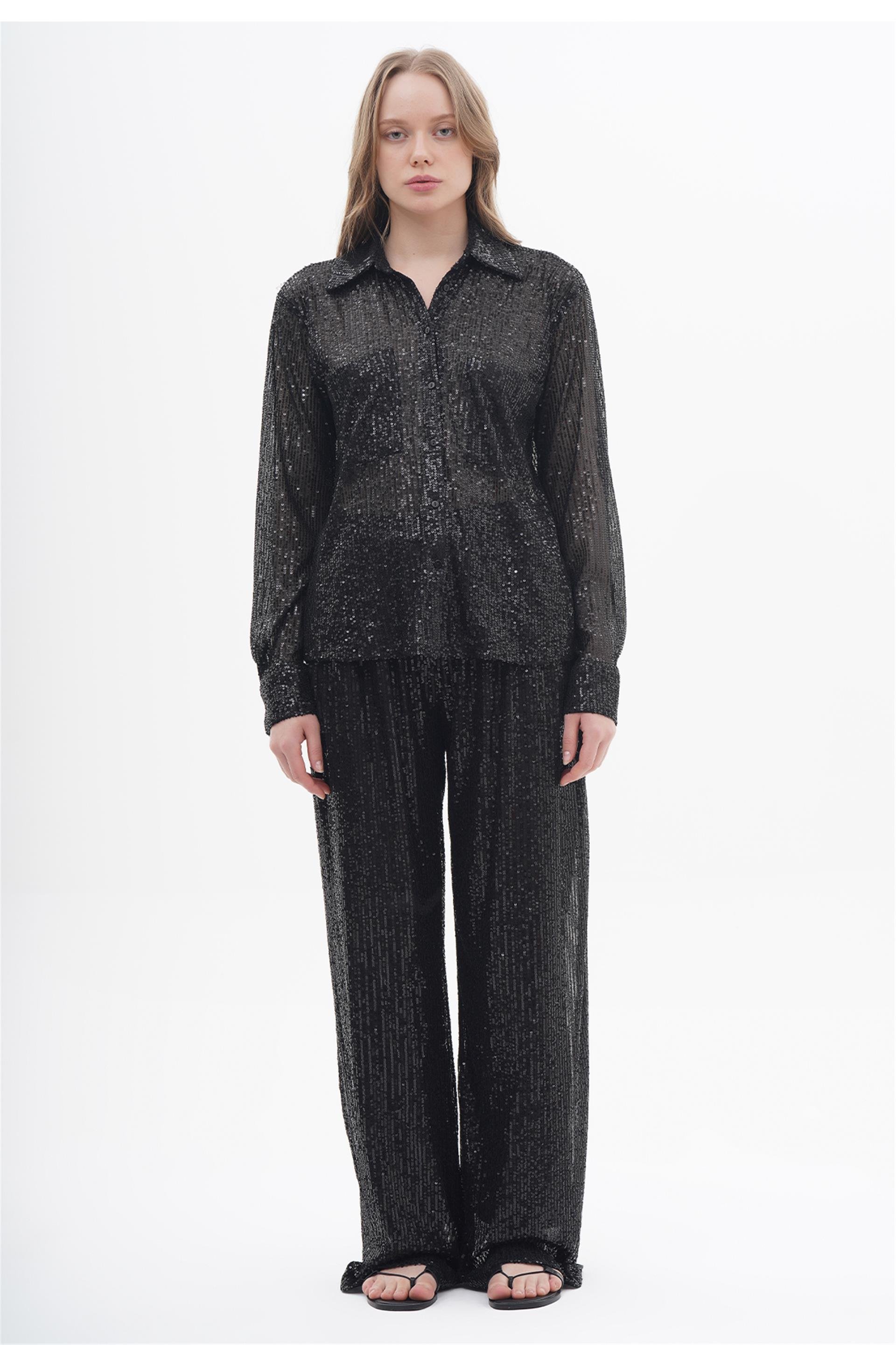 080425 SEQUIN BUTTON UP SHIRT