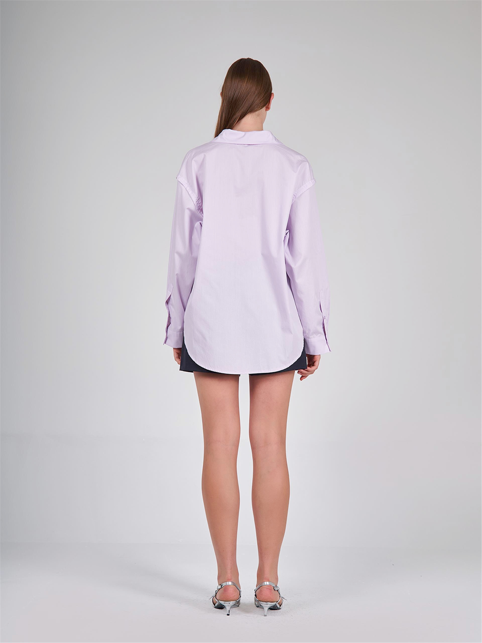 080505 LONG SLEEVE SHIRT WITH SHOULDER PADDING DETAIL